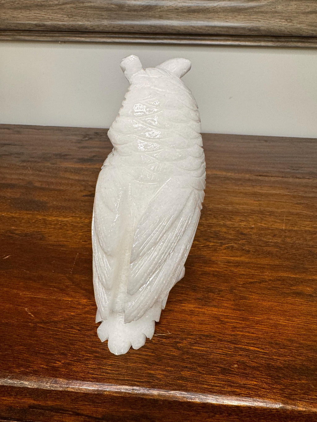Solid Stone Hand Carved Owl