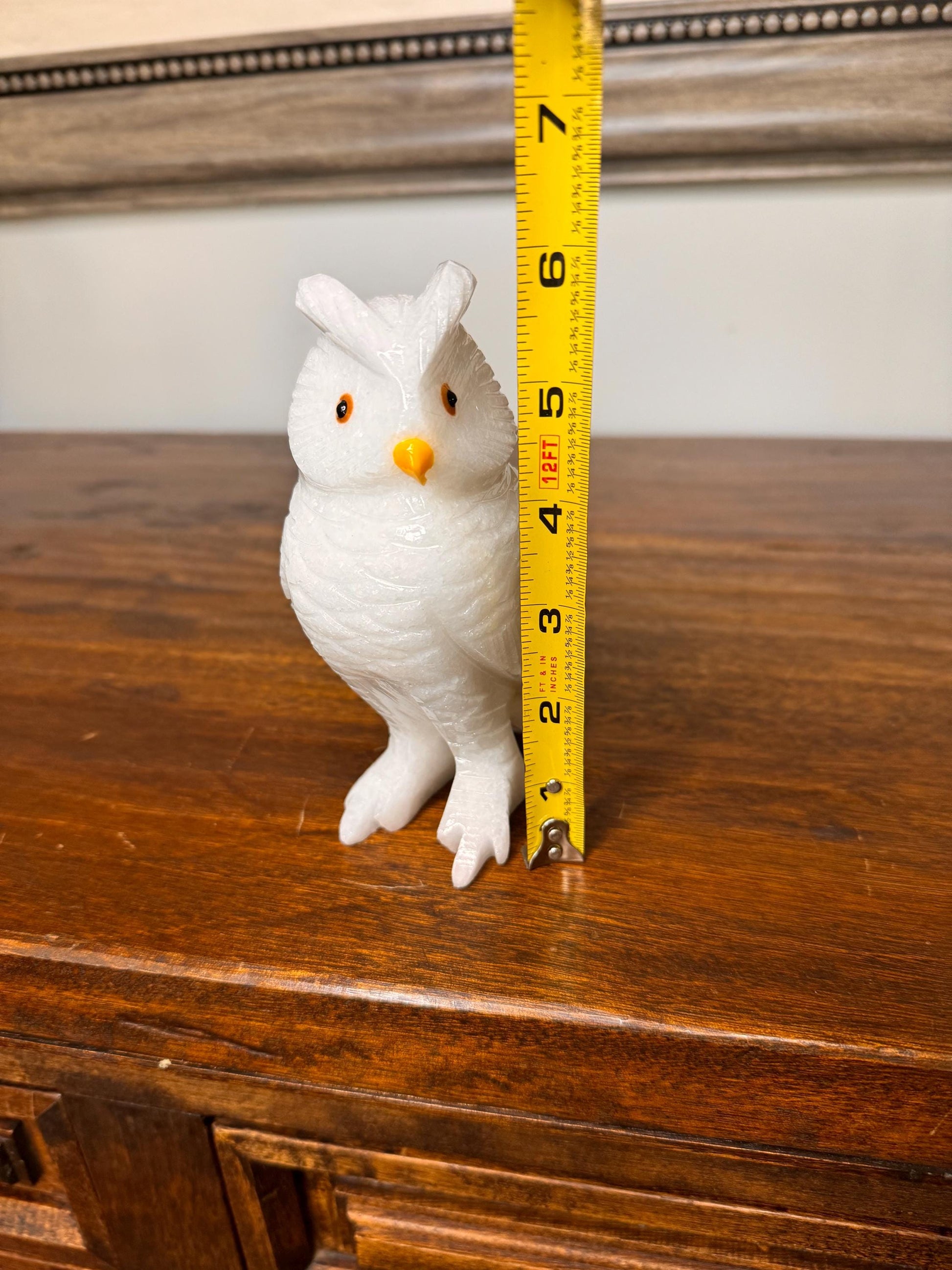 Solid Stone Hand Carved Owl