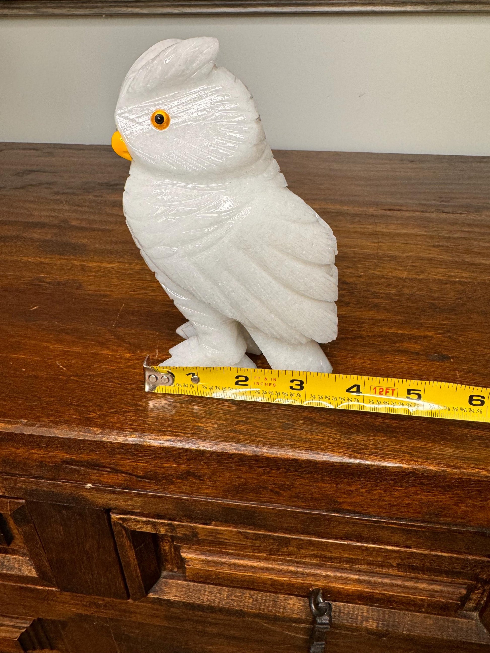 Solid Stone Hand Carved Owl