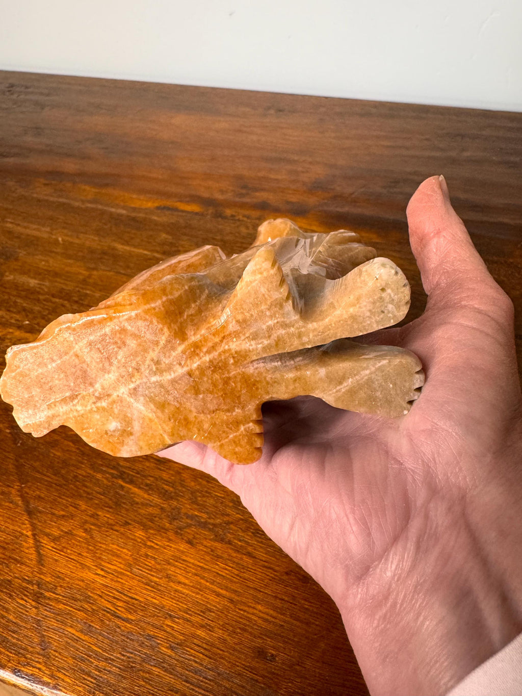 Solid Stone Hand Carved Tabby Cat