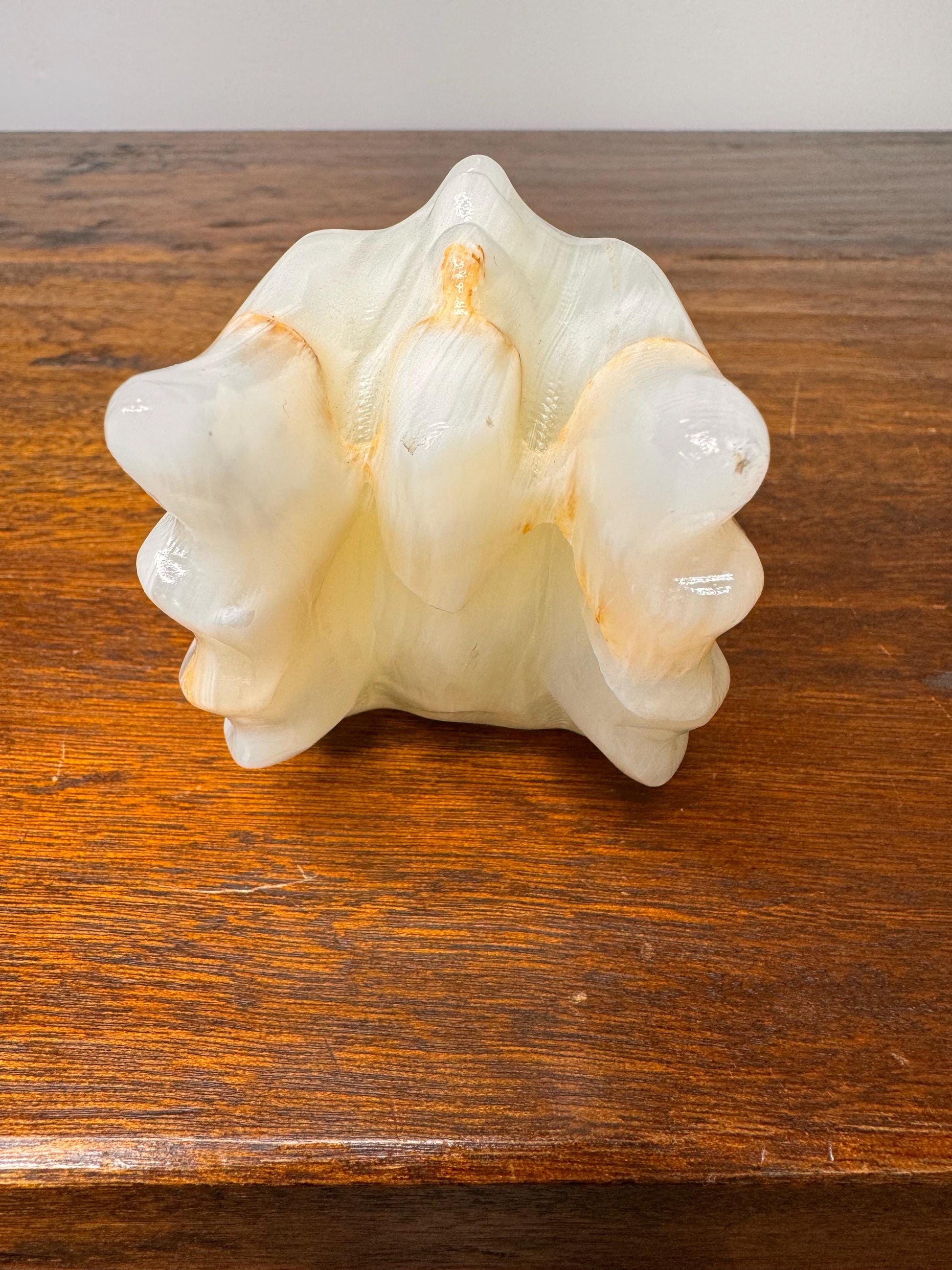 Solid Hand Carved Banded Onyx Dragon Skull