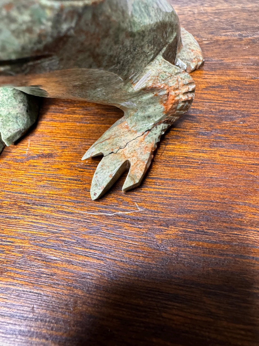 Solid Hand Carved Stone Frog