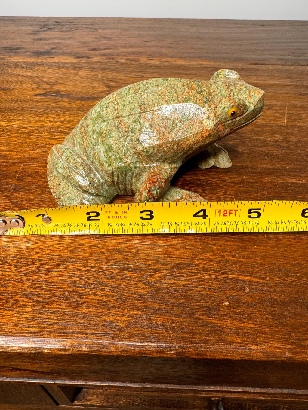 Solid Hand Carved Stone Frog