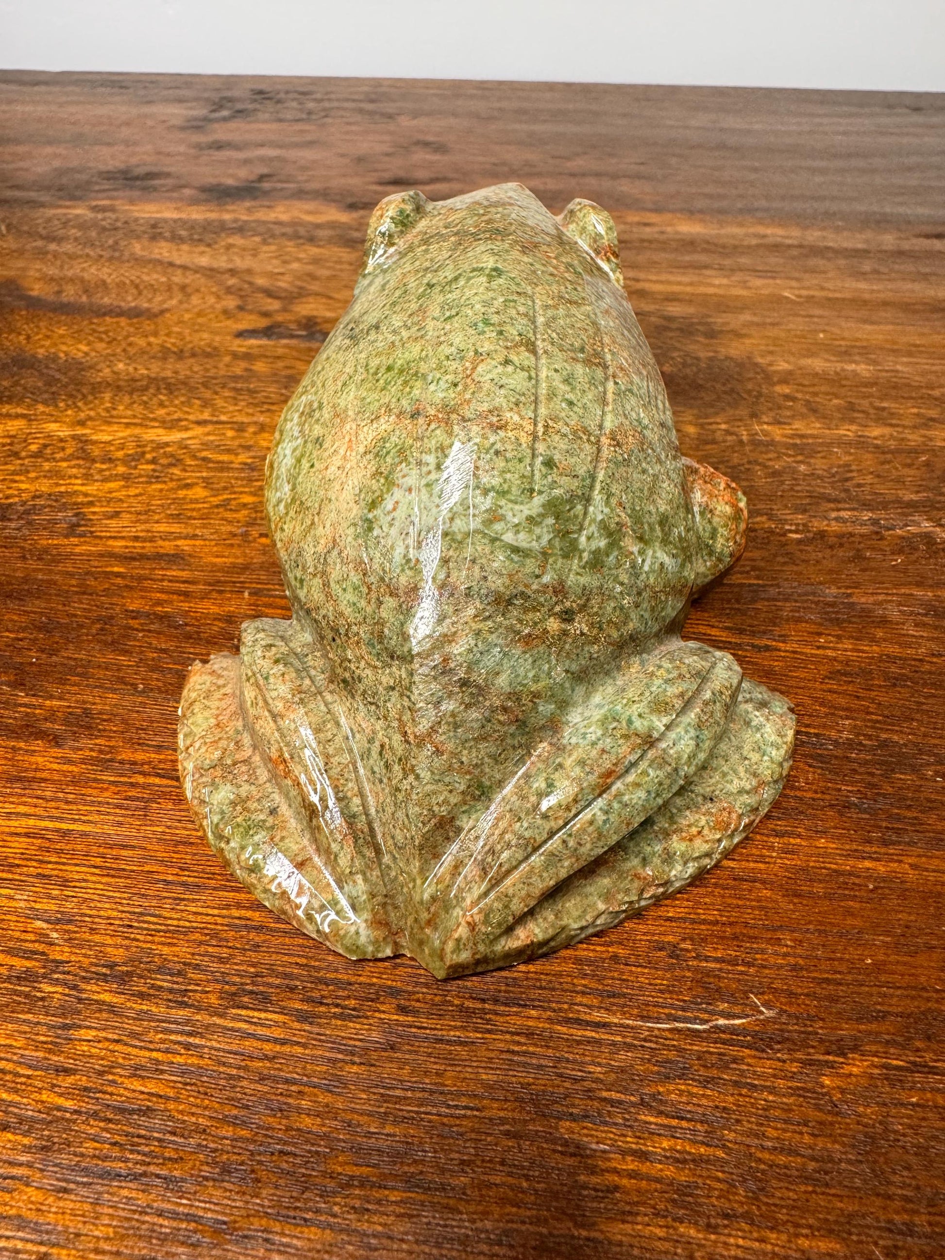Solid Hand Carved Stone Frog