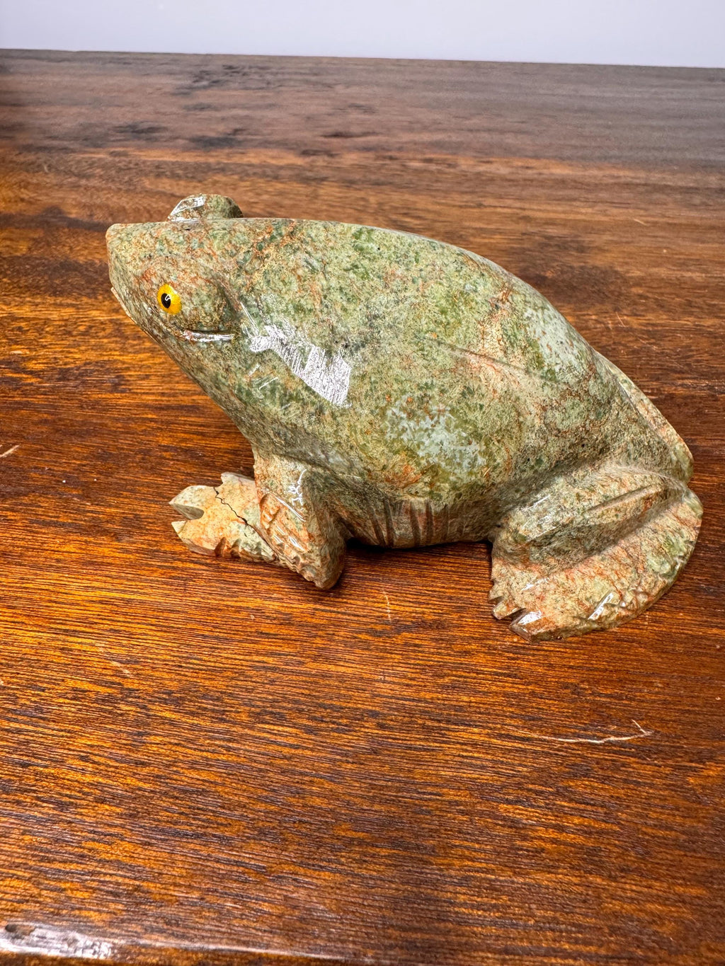 Solid Hand Carved Stone Frog