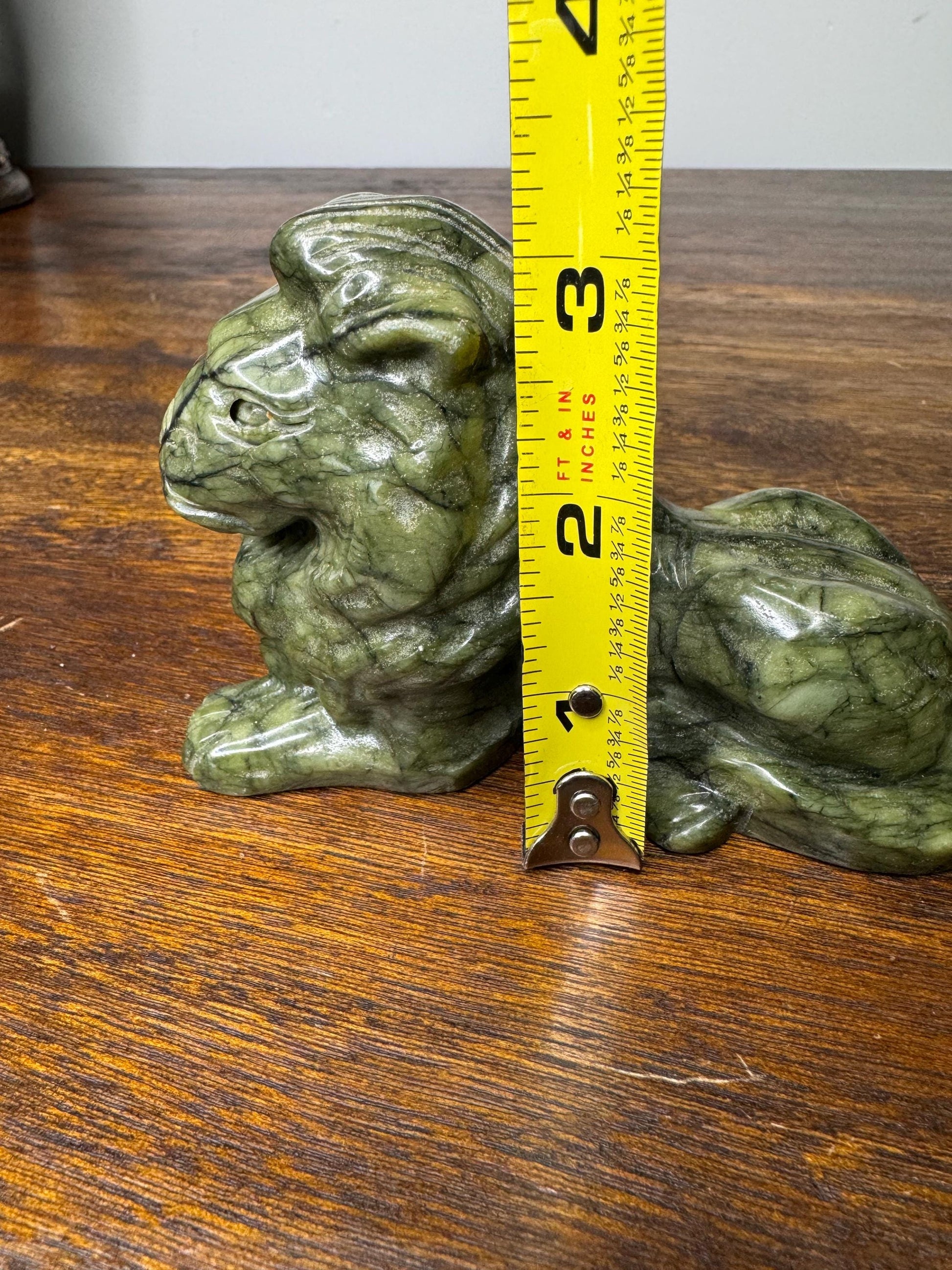 Solid Hand Carved Nephrite Lion