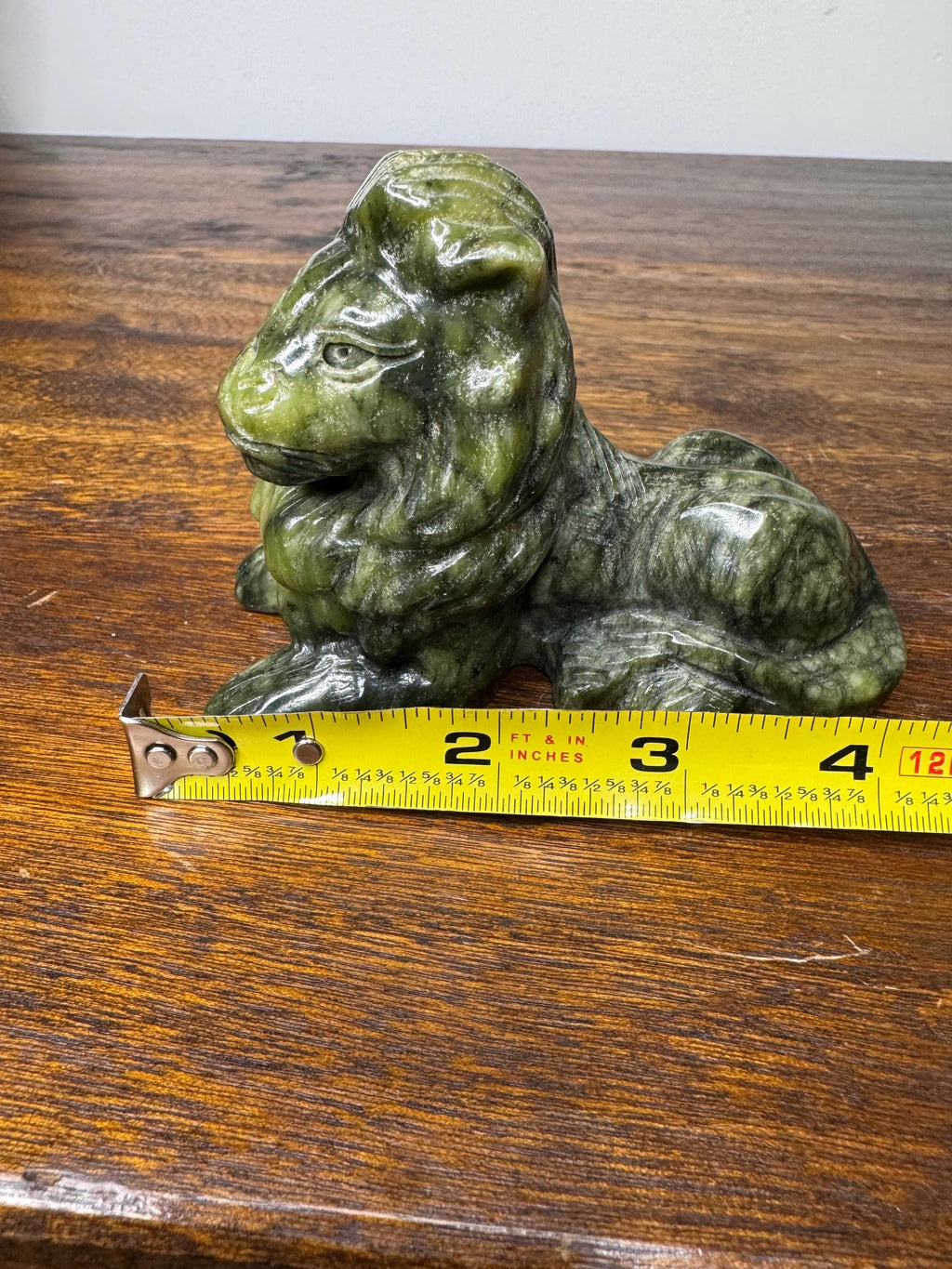 Solid Hand Carved Nephrite Lion