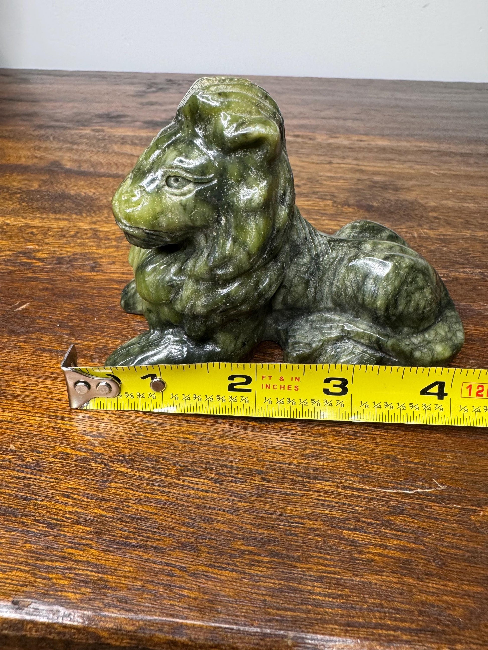 Solid Hand Carved Nephrite Lion