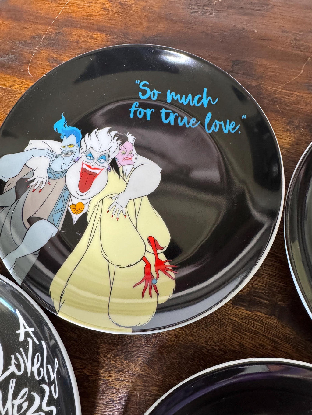 Set of 4 Disney Villian Ceramic Appetizer Plates