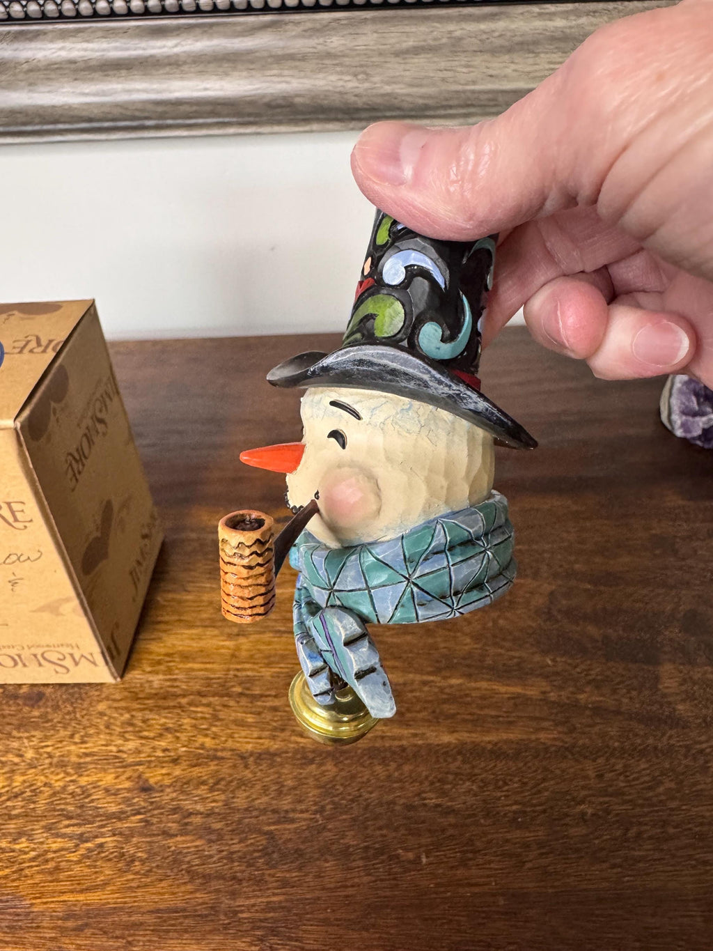 2010 Jim Shore Heartwood Creek Merry Fellow Snowman Bust Ornament