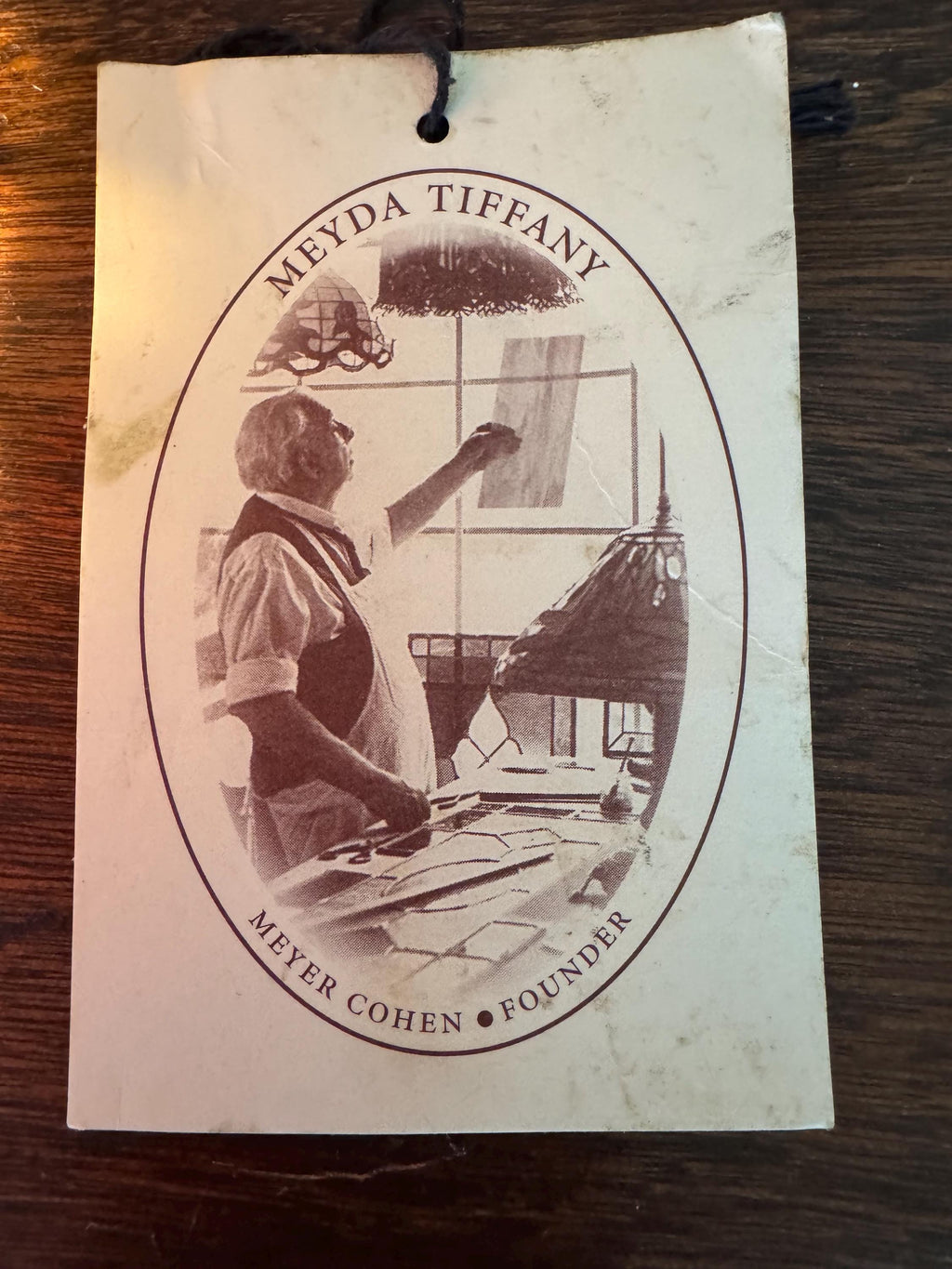 Vintage Meyada Tiffany Mosaic Santa Tablelamp