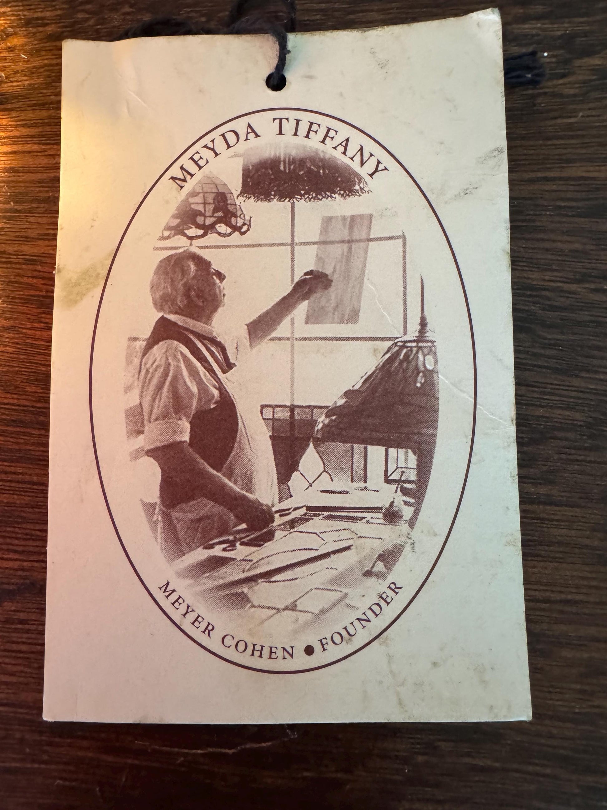 Vintage Meyada Tiffany Mosaic Santa Tablelamp