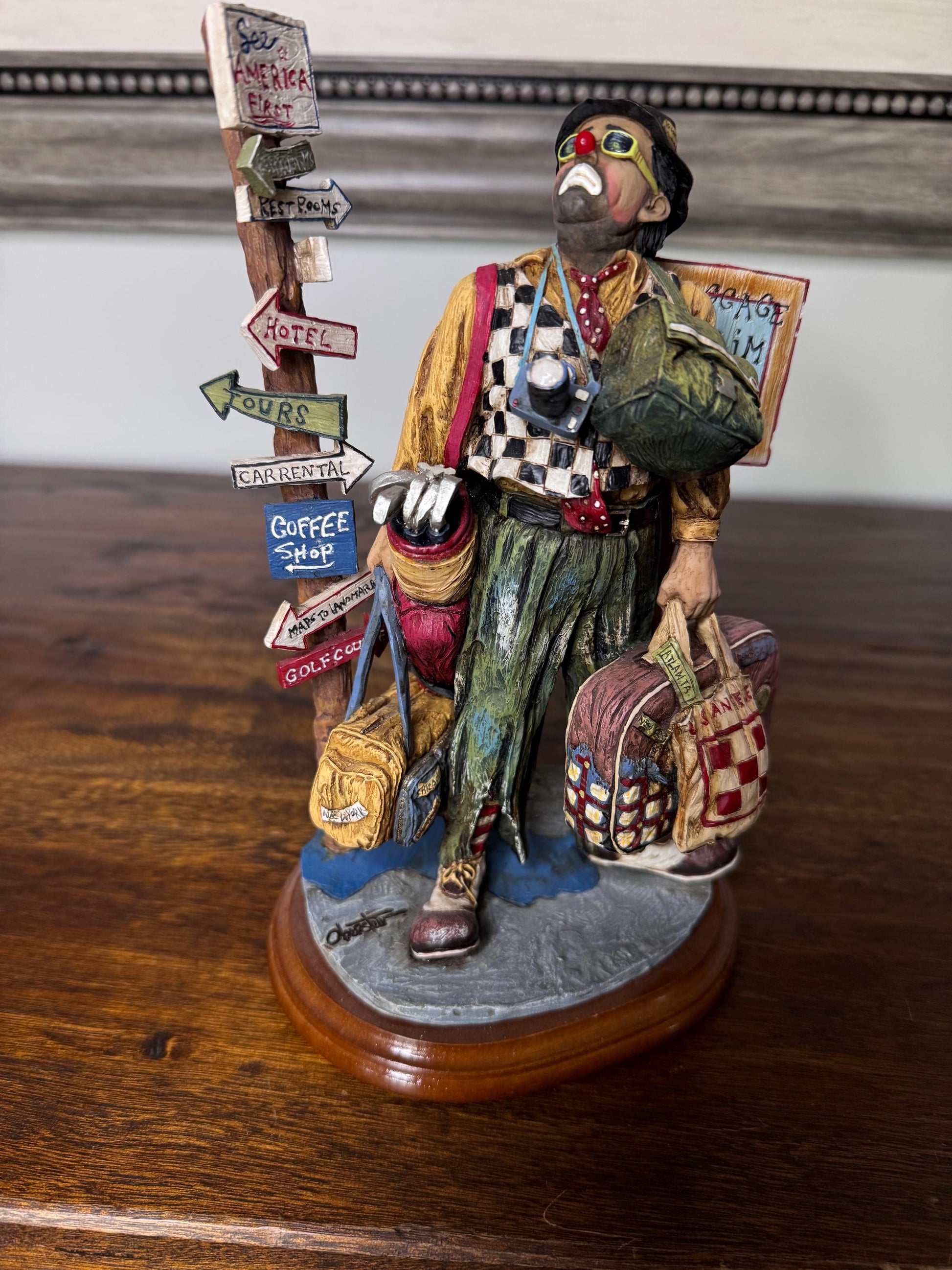 1999 Clowning in America “The Tourist” Figurine by Chuck Oberstein