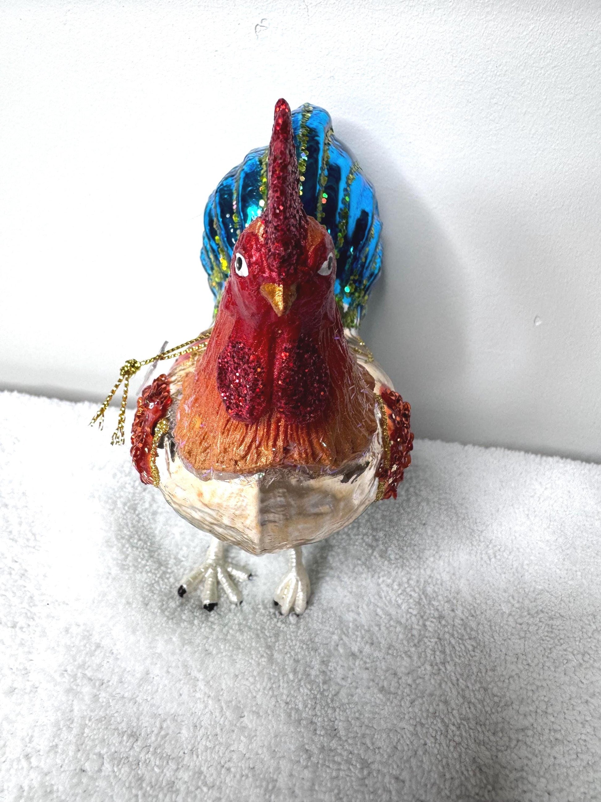 Kurt Adler Noble Gems Rooster Ornament