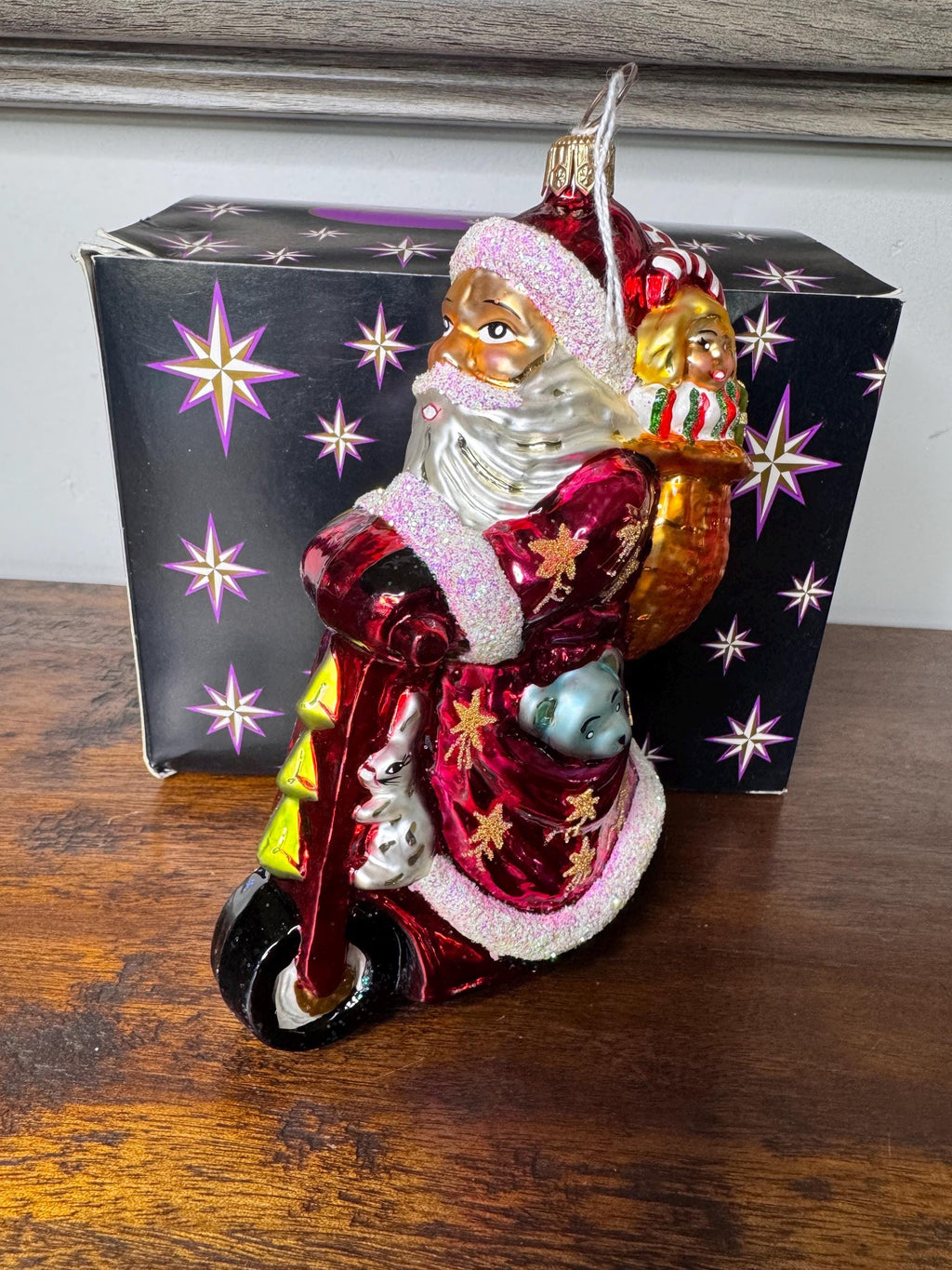 Christopher Radko “Scooting Star” Santa Ornament