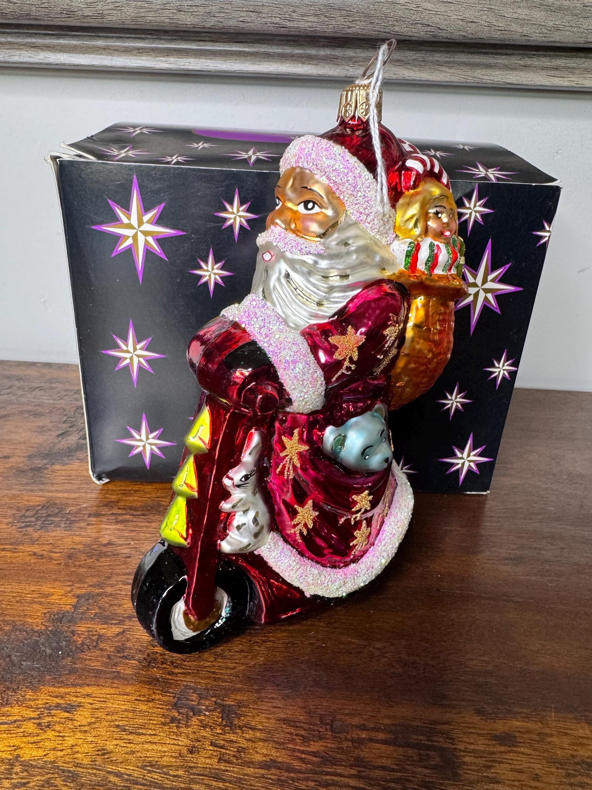 Christopher Radko “Scooting Star” Santa Ornament