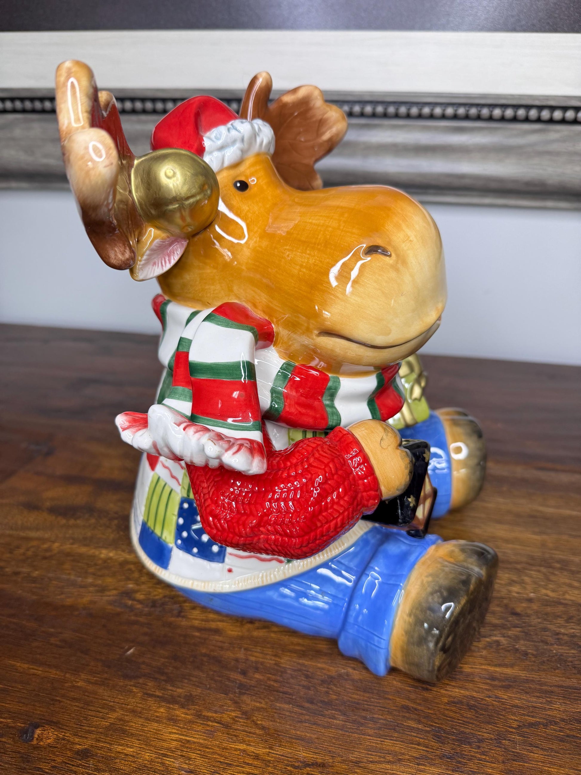 2006 Fitz and Floyd Essentials “Merry Jingle Moose” Cookie Jar