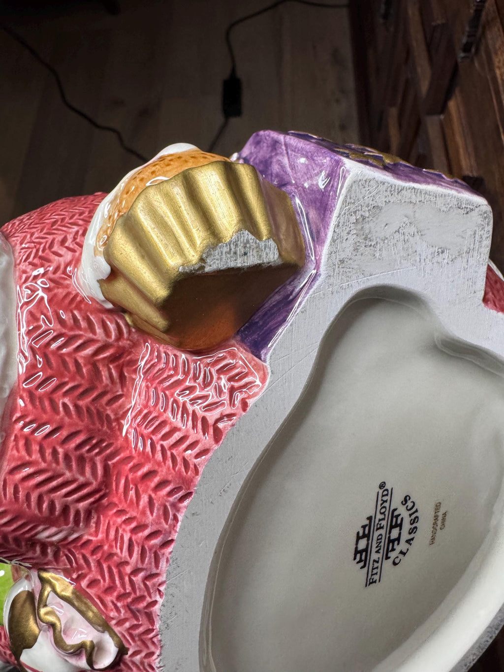 Vintage 1996 Fitz and Floyd Sugar Plum Christmas Merry and Bright Santa Cookie Jar