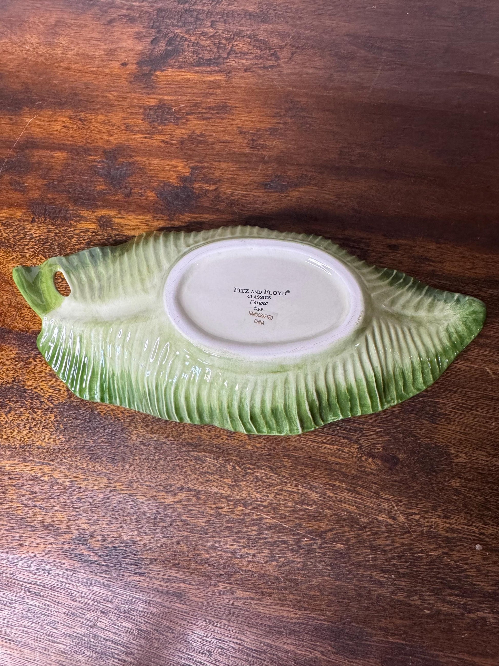 Vintage Fitz and Floyd Carioca Banana Leaf Serving Dish