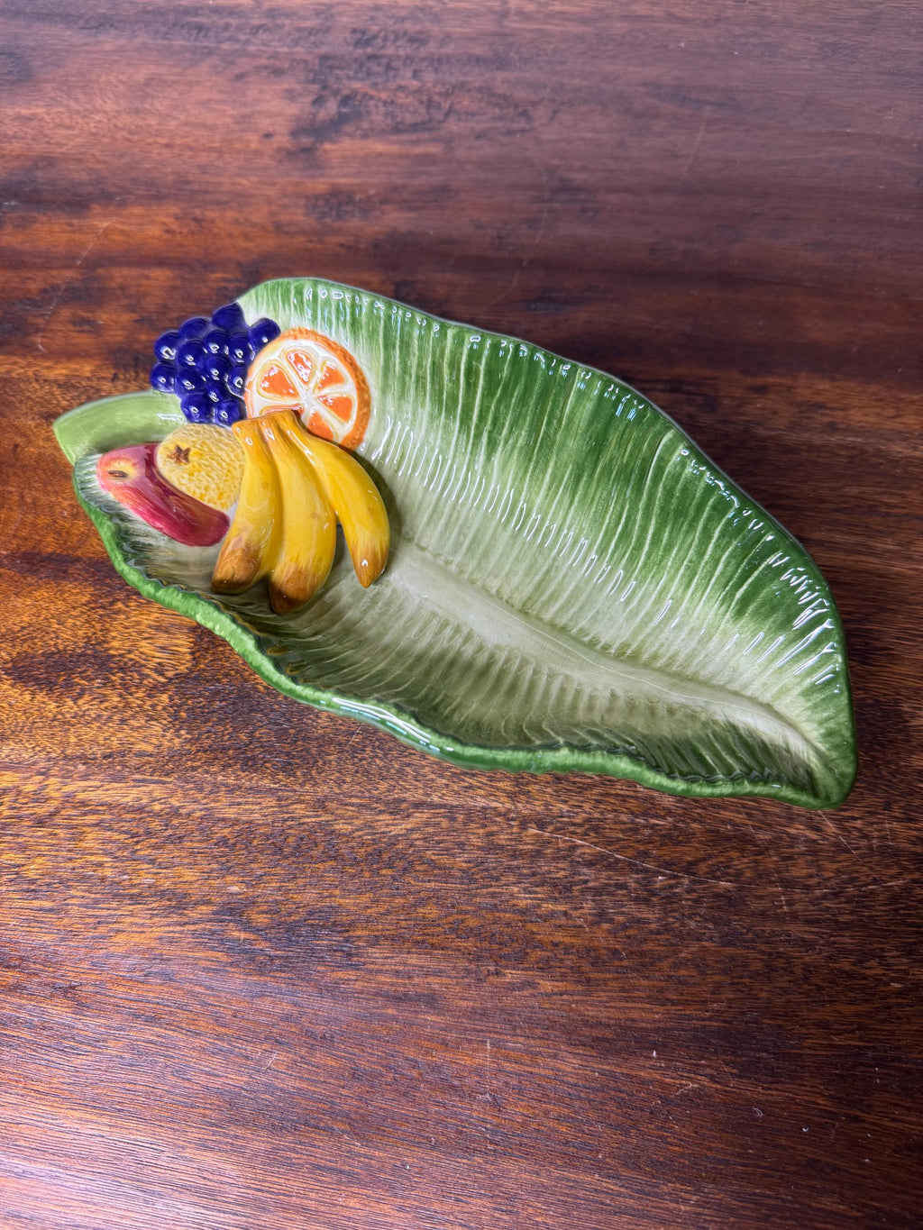 Vintage Fitz and Floyd Carioca Banana Leaf Serving Dish