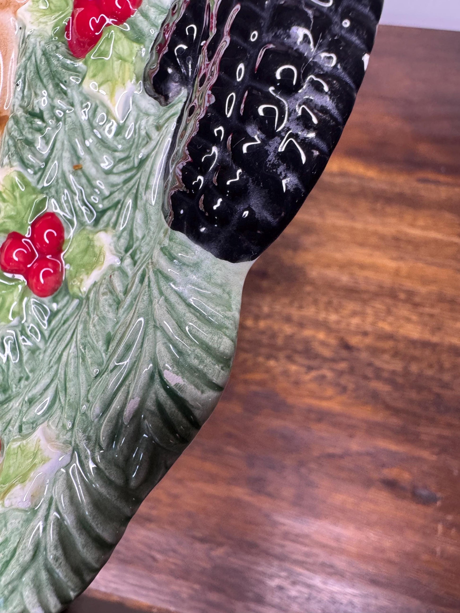 Fitz and Floyd Santa and Reindeer Cookie Plate