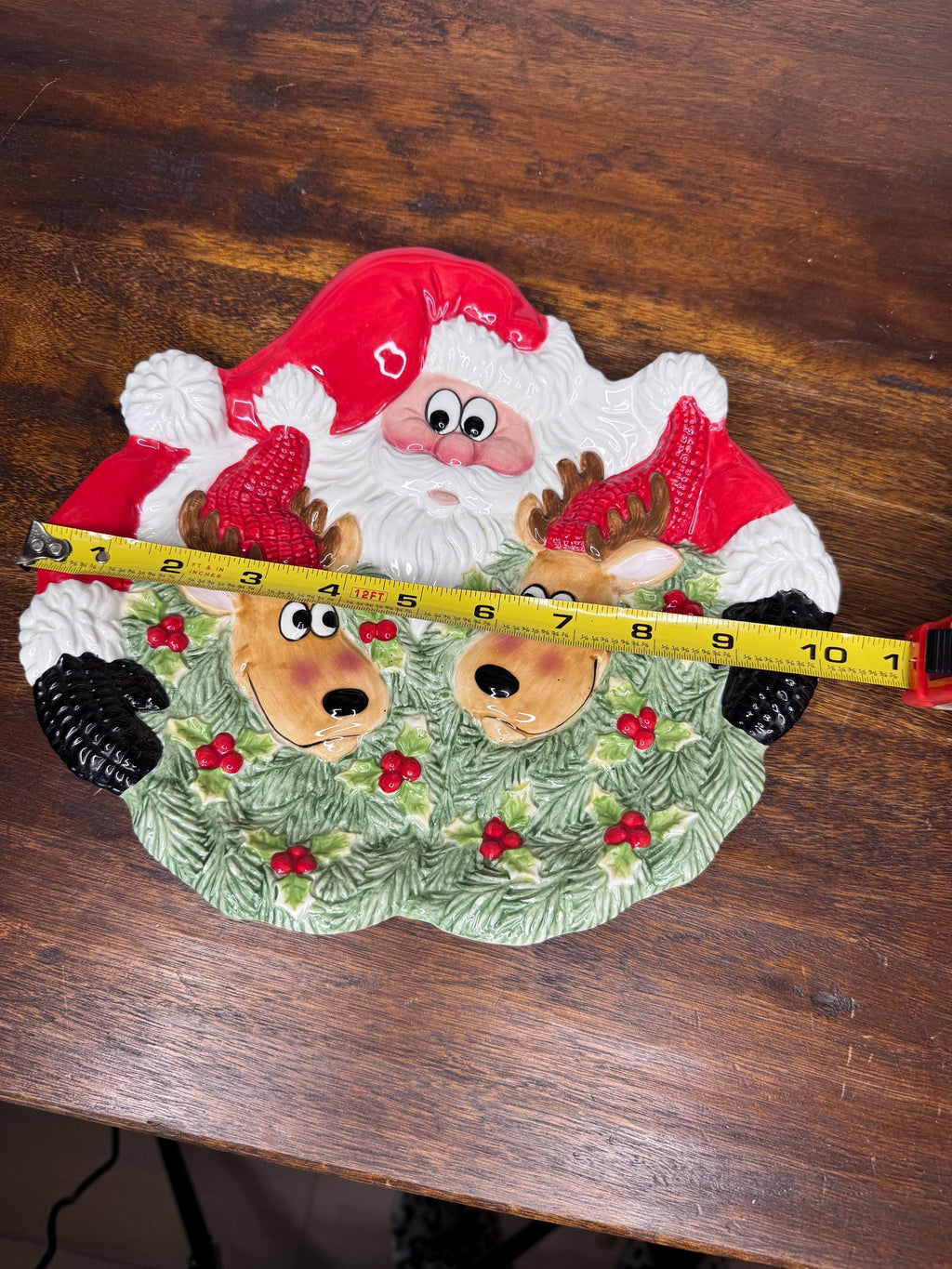 Fitz and Floyd Santa and Reindeer Cookie Plate