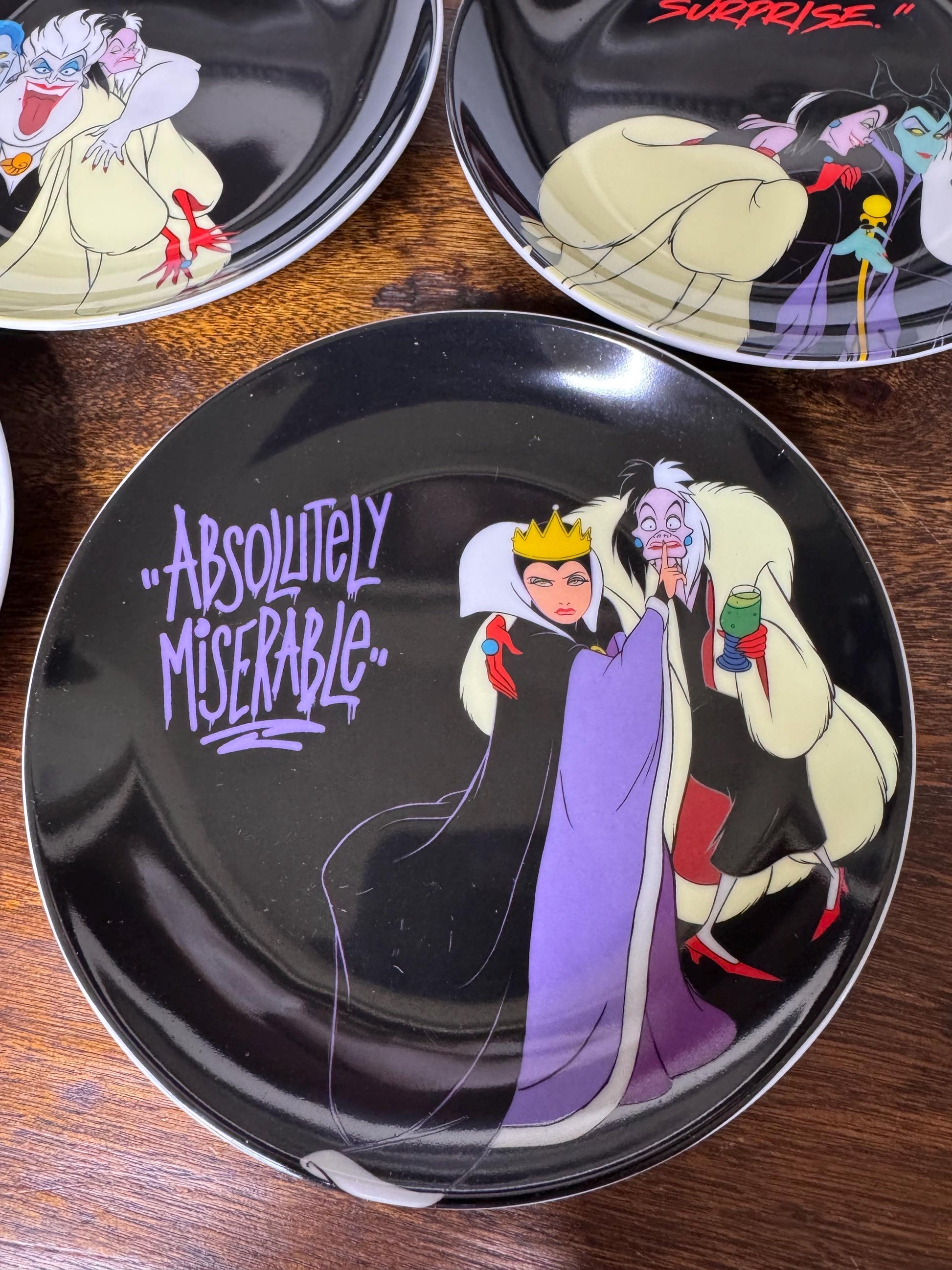 Set of 4 Disney Villian Ceramic Appetizer Plates