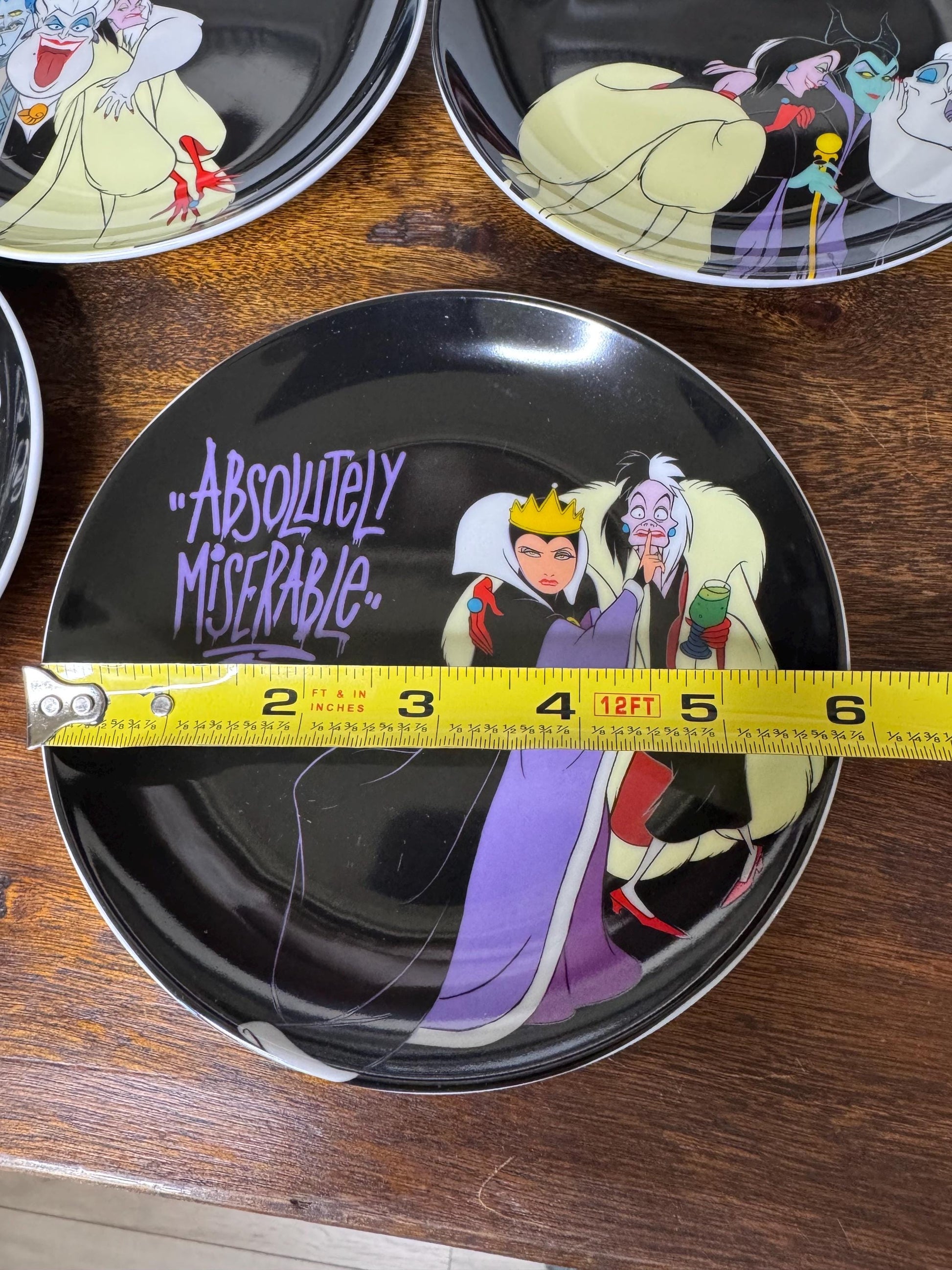 Set of 4 Disney Villian Ceramic Appetizer Plates