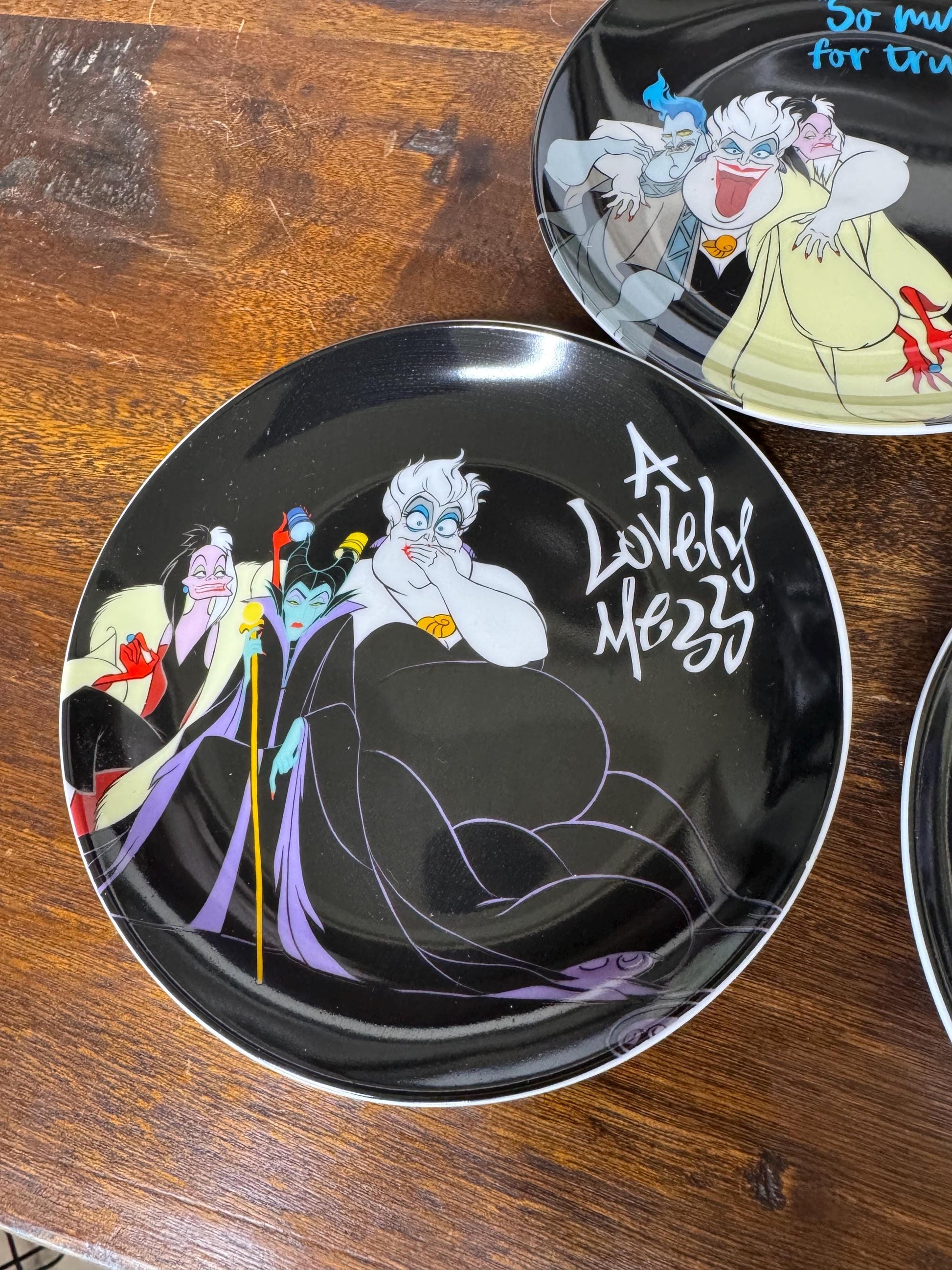 Set of 4 Disney Villian Ceramic Appetizer Plates