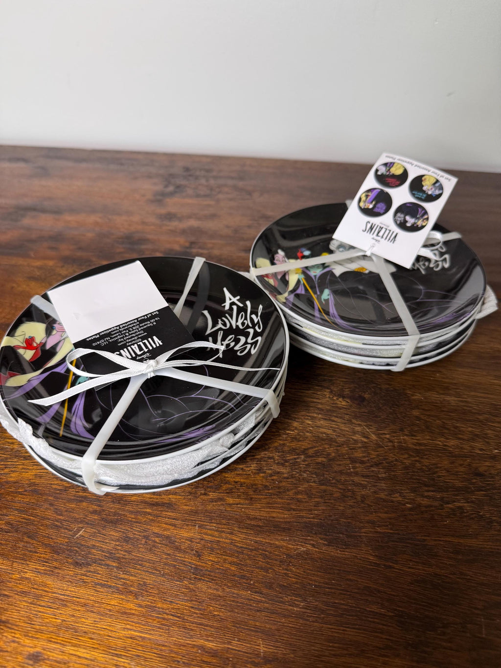 Set of 4 Disney Villian Ceramic Appetizer Plates