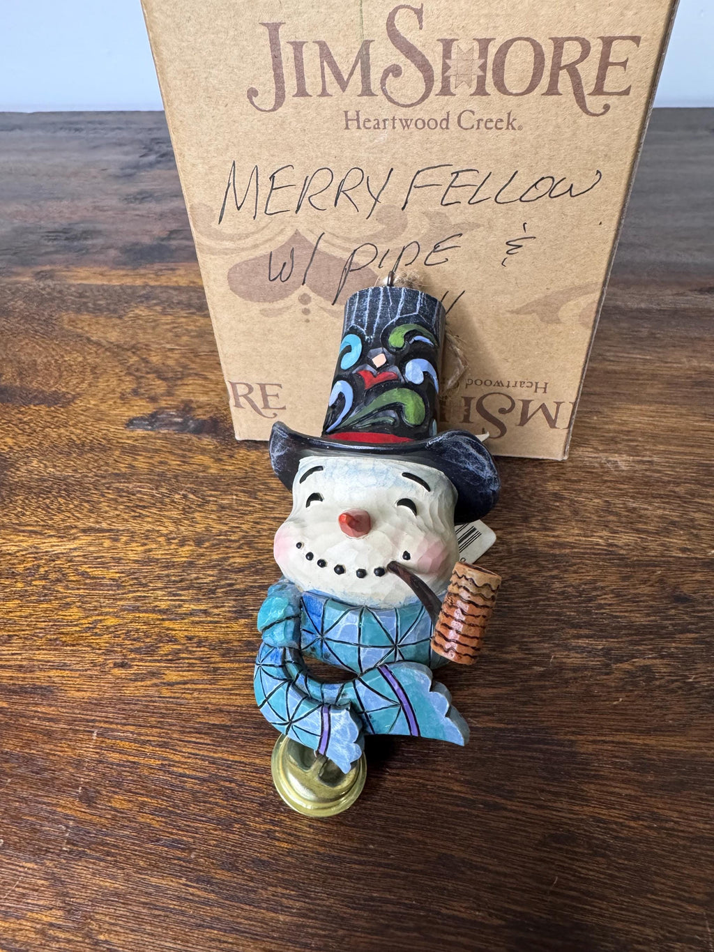 2010 Jim Shore Heartwood Creek Merry Fellow Snowman Bust Ornament