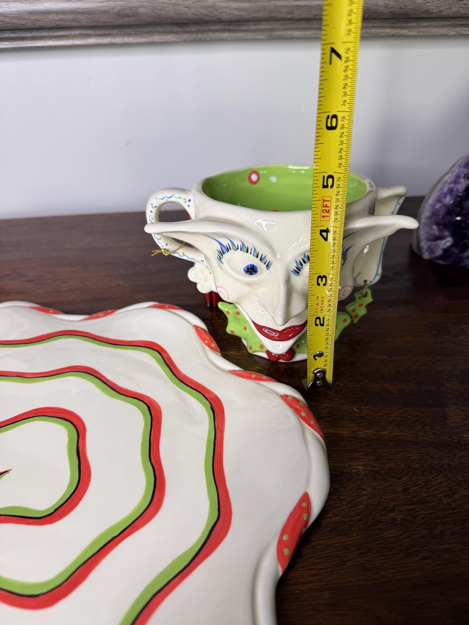 Mark Switzer Switzer-Land for Silvestri Christmas Jester Chip and Dip Set w/ Original Packaging and Tag.