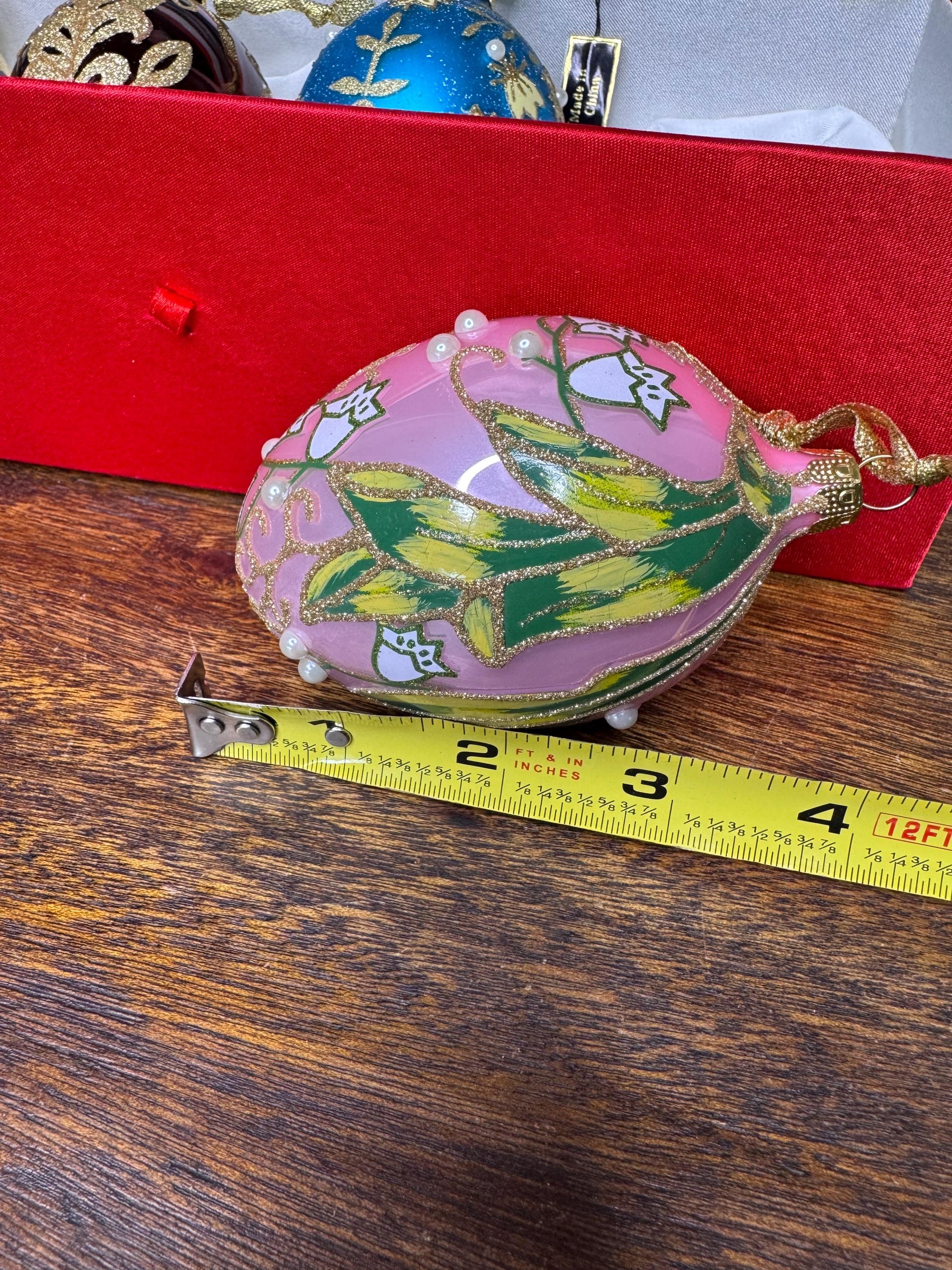 Set of 4 Joan Rivers Christmas Faberge Inspired Eggs w/ Original Case