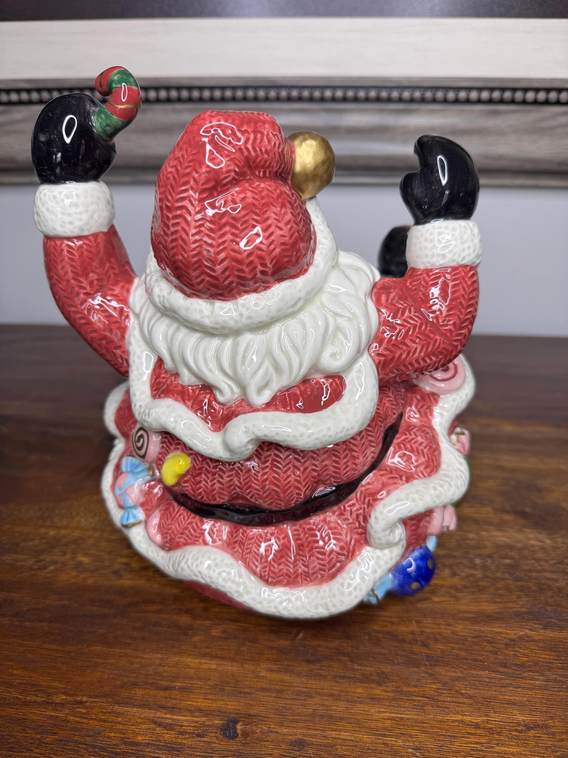 Vintage 1996 Fitz and Floyd Sugar Plum Christmas Merry and Bright Santa Cookie Jar