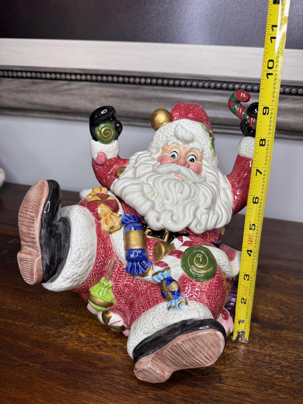 Vintage 1996 Fitz and Floyd Sugar Plum Christmas Merry and Bright Santa Cookie Jar