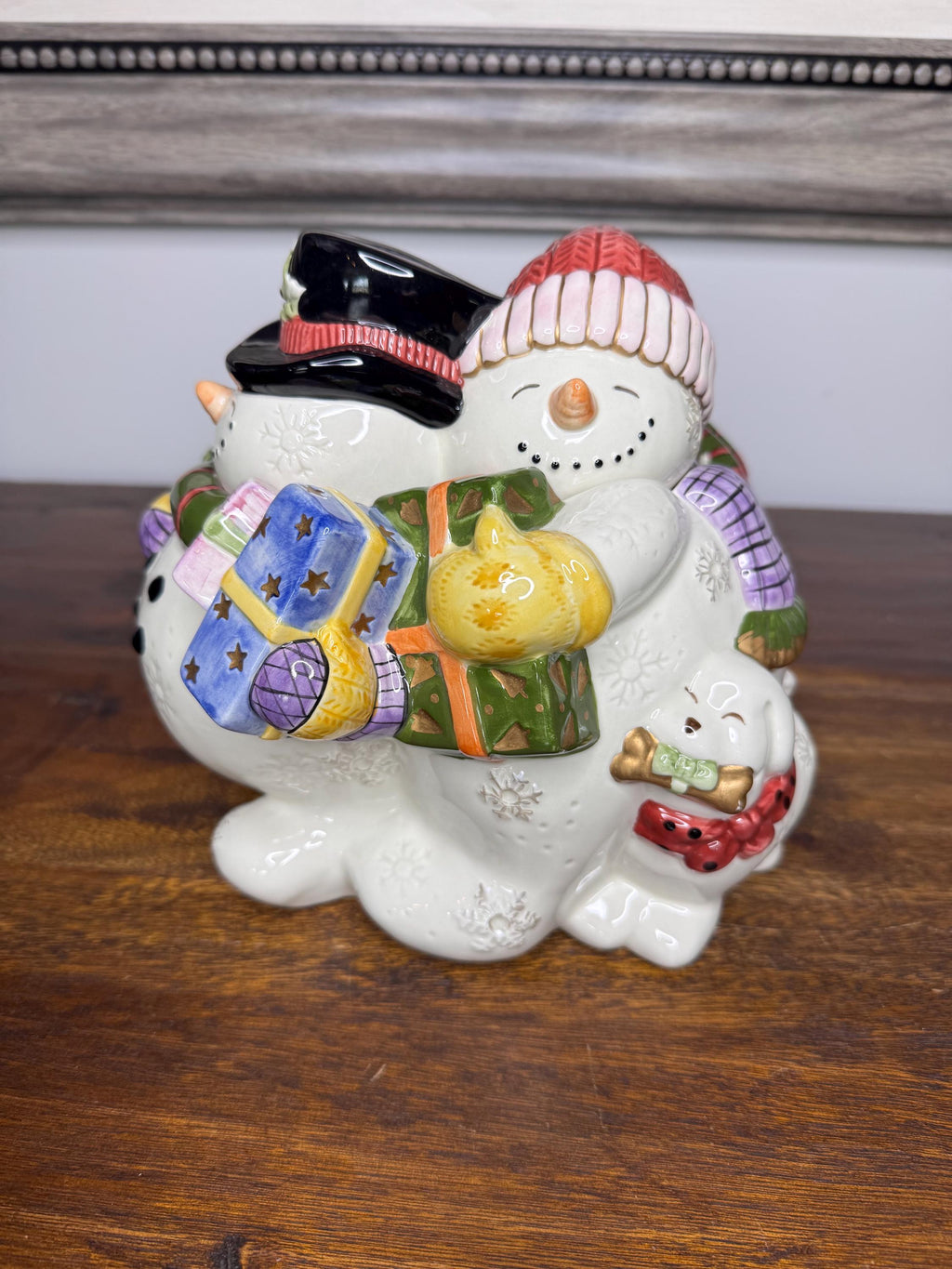 Vintage 1996 Fitz and Floyd Frosty Folks Cookie Jar