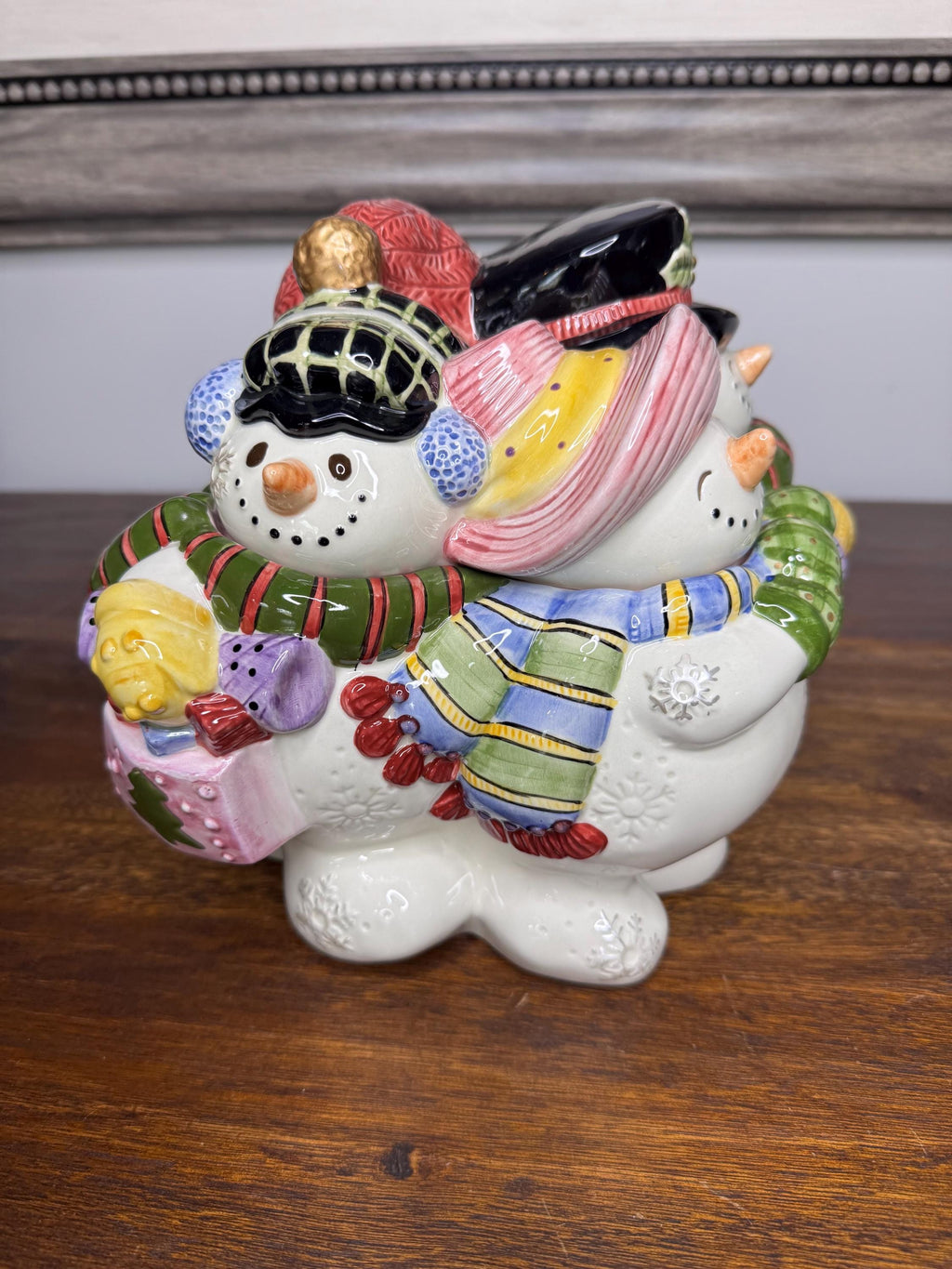 Vintage 1996 Fitz and Floyd Frosty Folks Cookie Jar