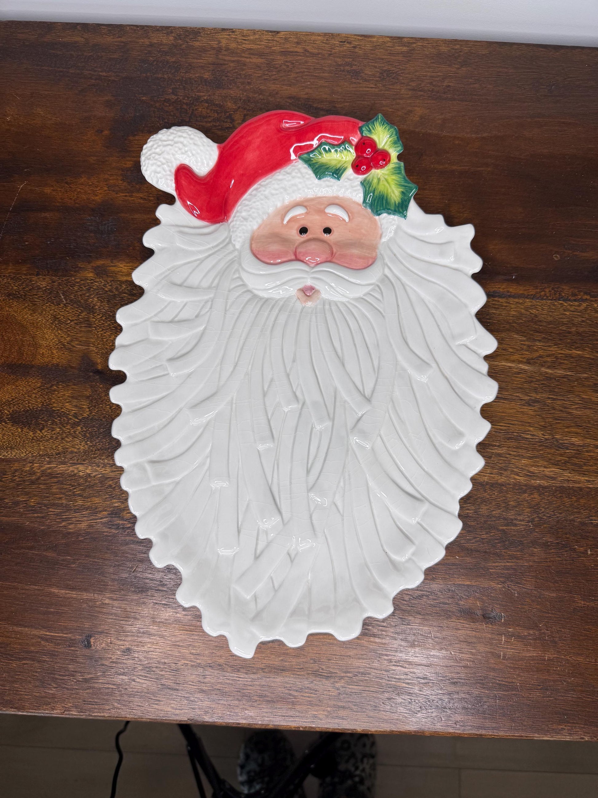 Fitz and Floyd “Kringle” Santa Christmas Plate