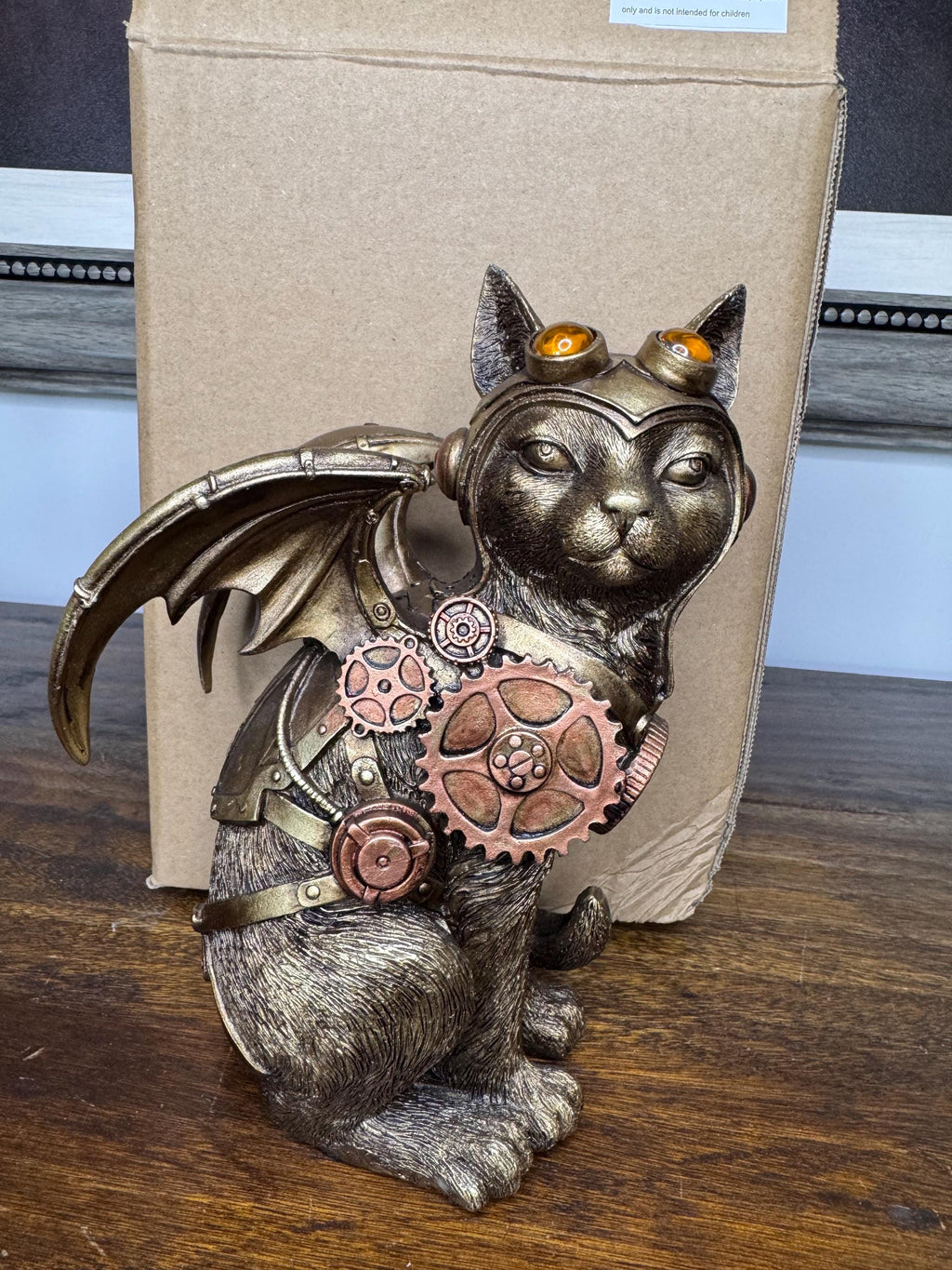 Brand NIB Steampunk Cat w/ Wings Figurine