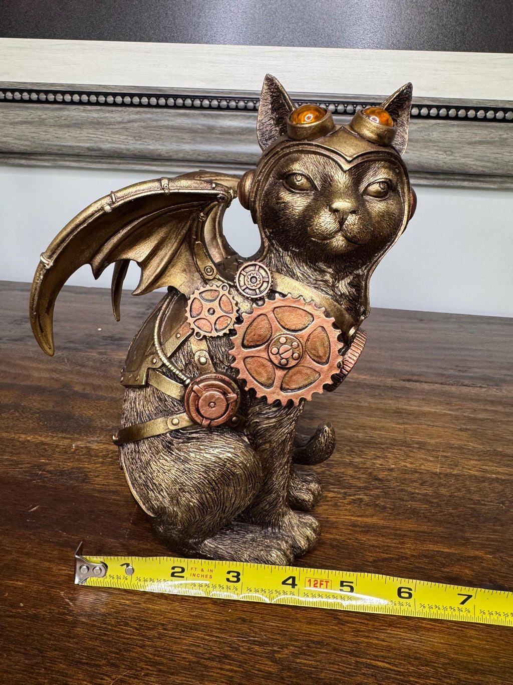 Brand NIB Steampunk Cat w/ Wings Figurine