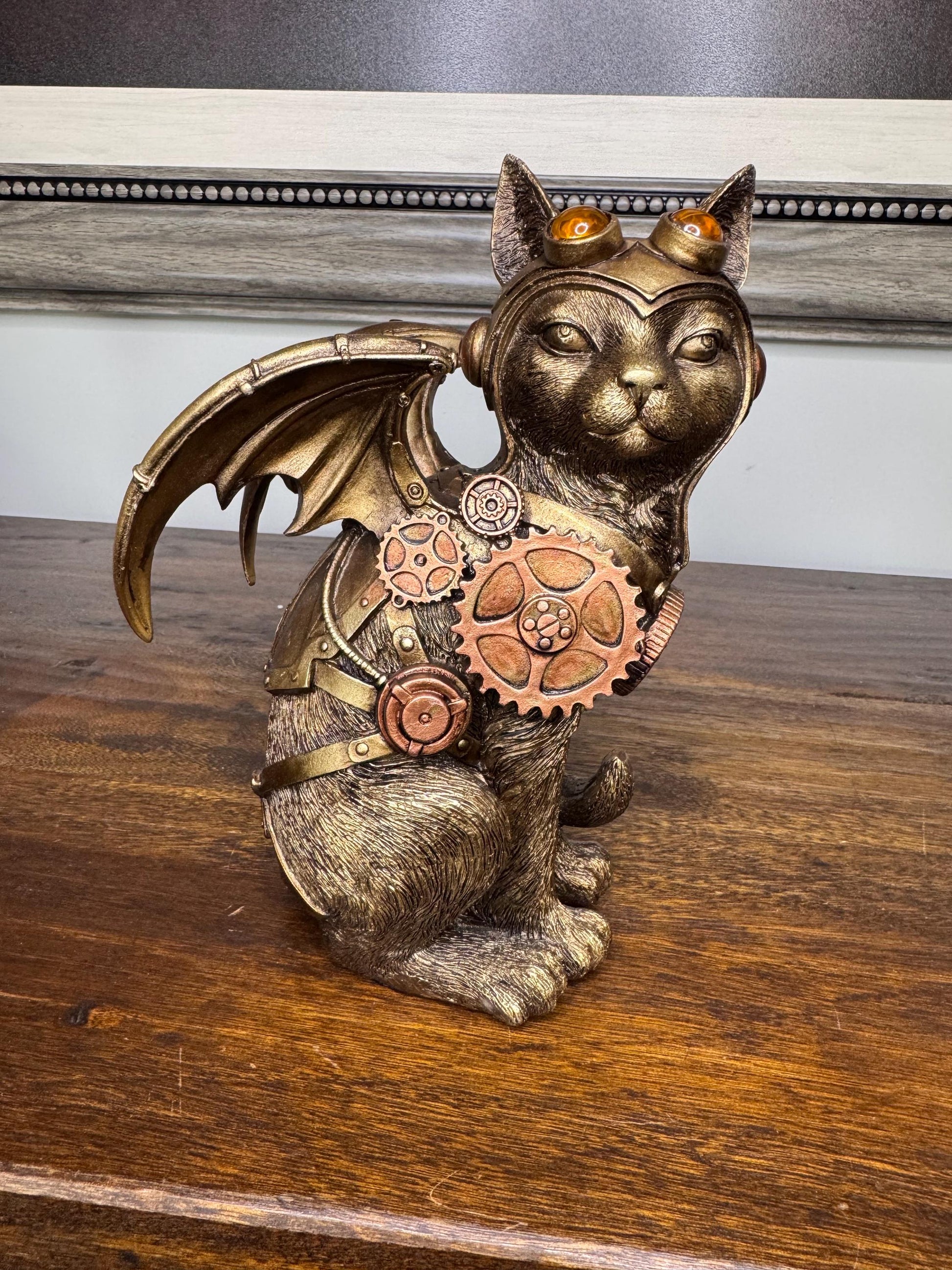 Brand NIB Steampunk Cat w/ Wings Figurine
