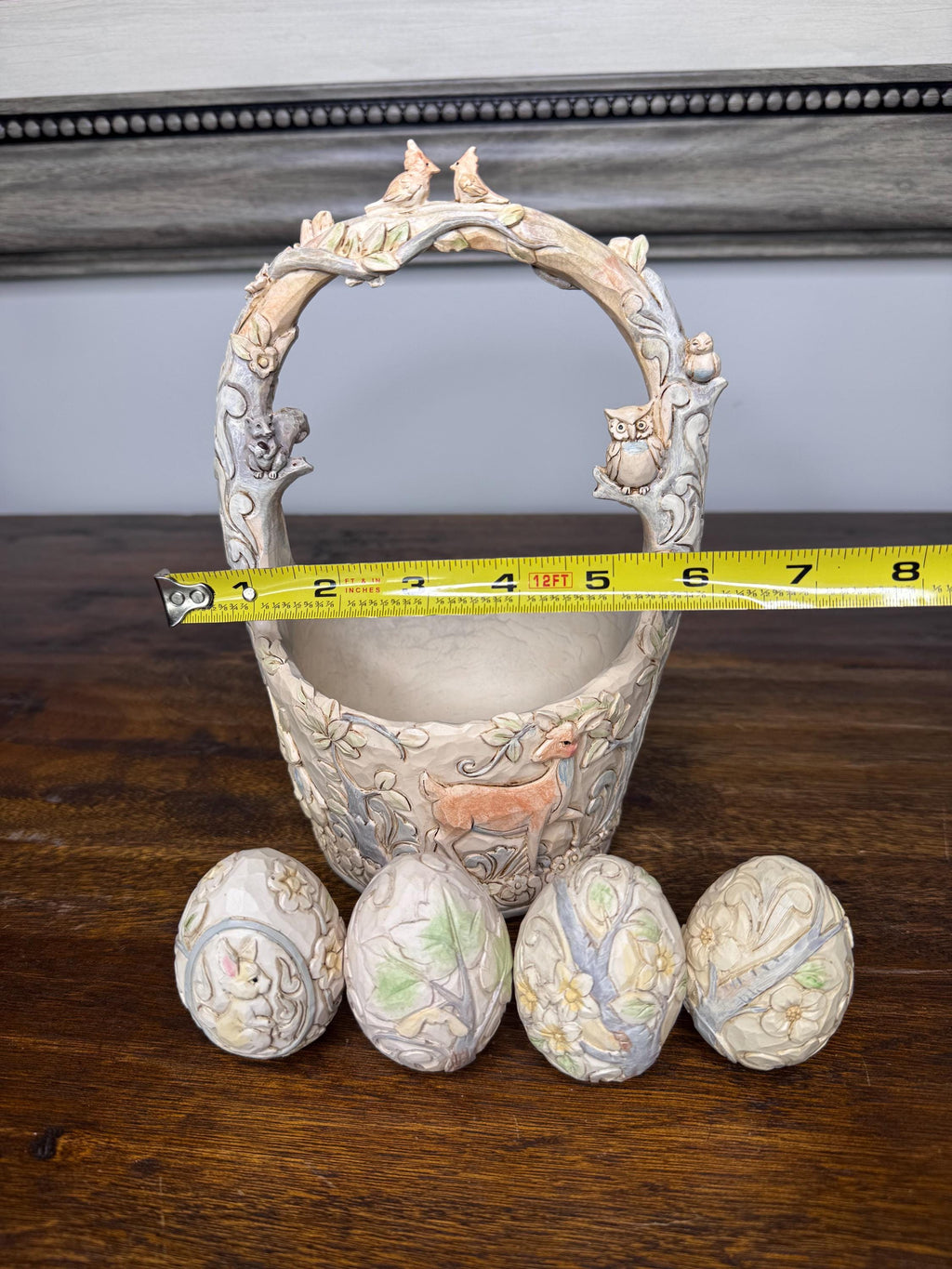 Jim Shore Heartwood Creek Woodland Easter Basket