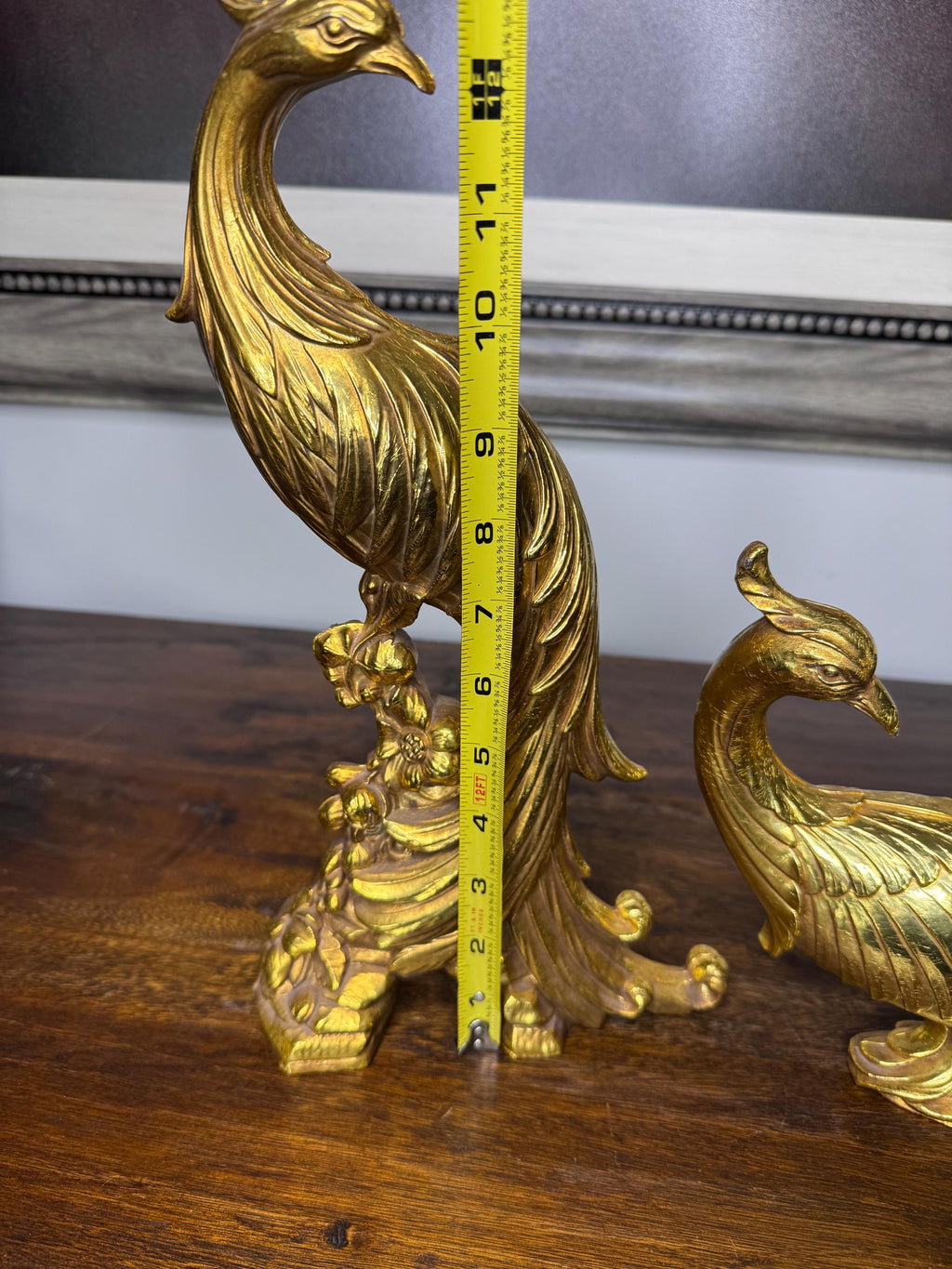Vintage Set of MCM Syroco Gold Toned Peacocks