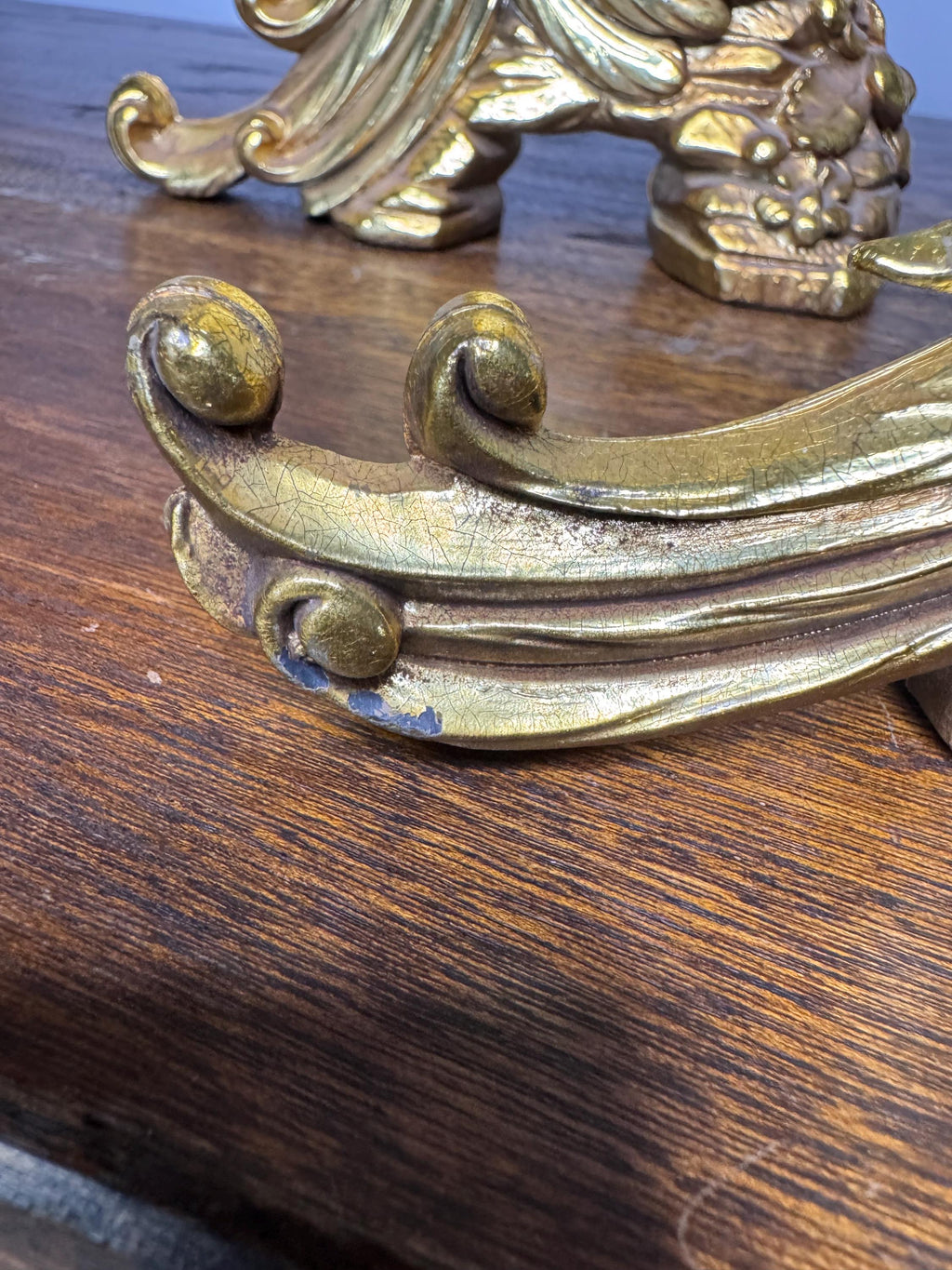 Vintage Set of MCM Syroco Gold Toned Peacocks