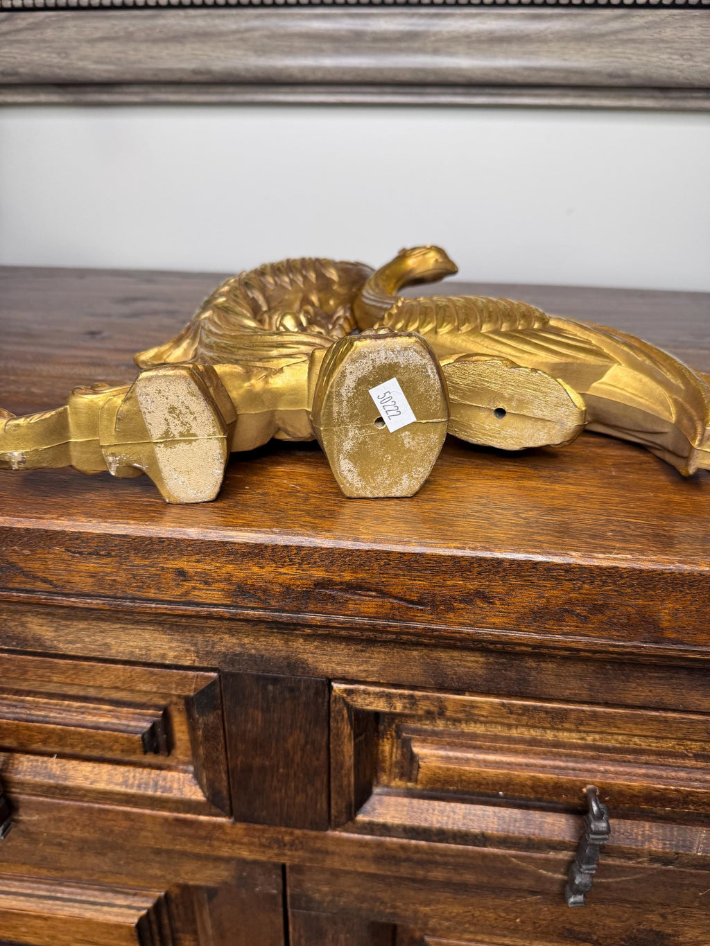 Vintage Set of MCM Syroco Gold Toned Peacocks