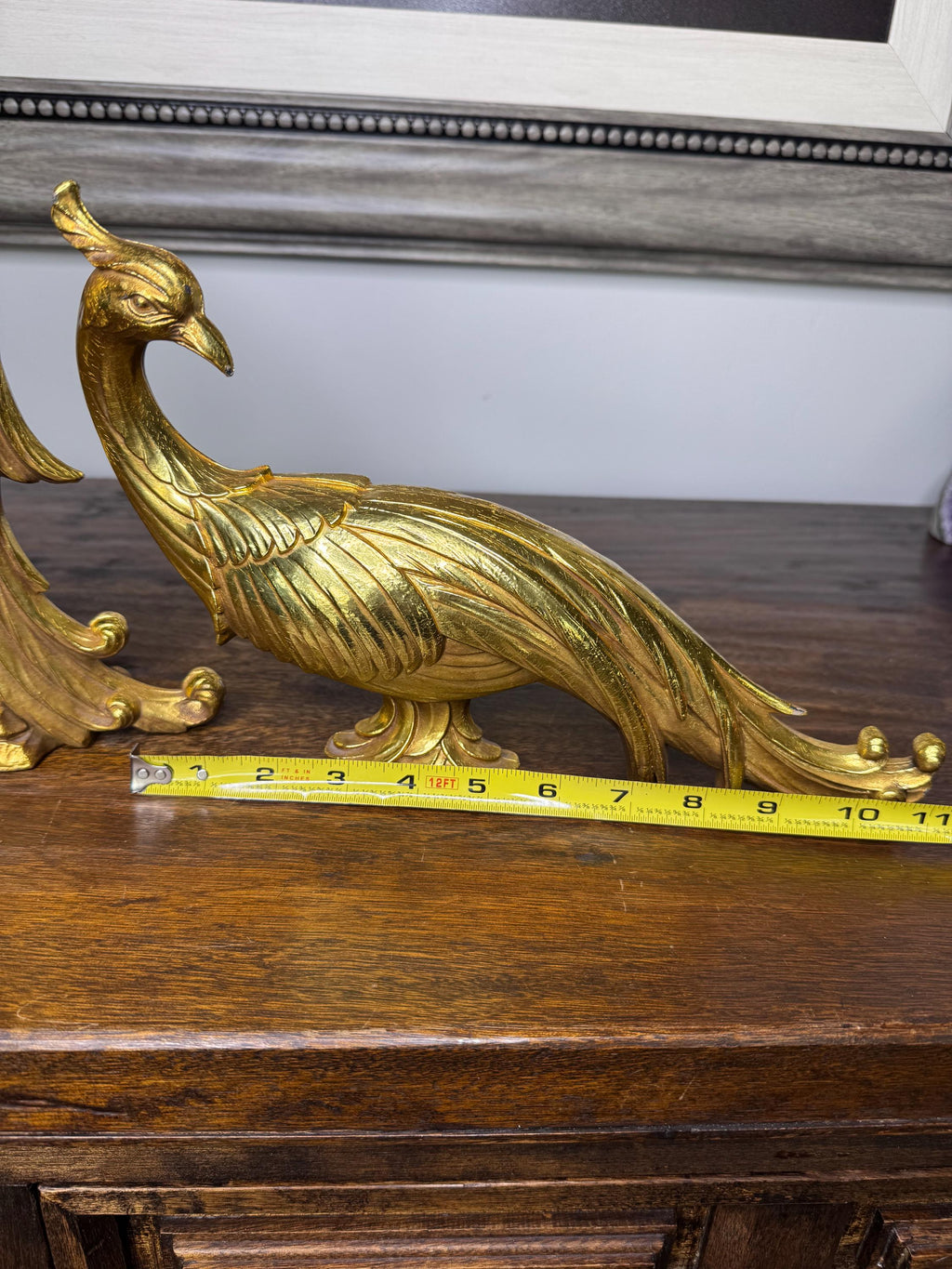 Vintage Set of MCM Syroco Gold Toned Peacocks