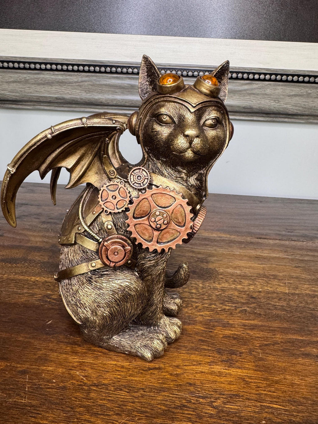 Brand NIB Steampunk Cat w/ Wings Figurine
