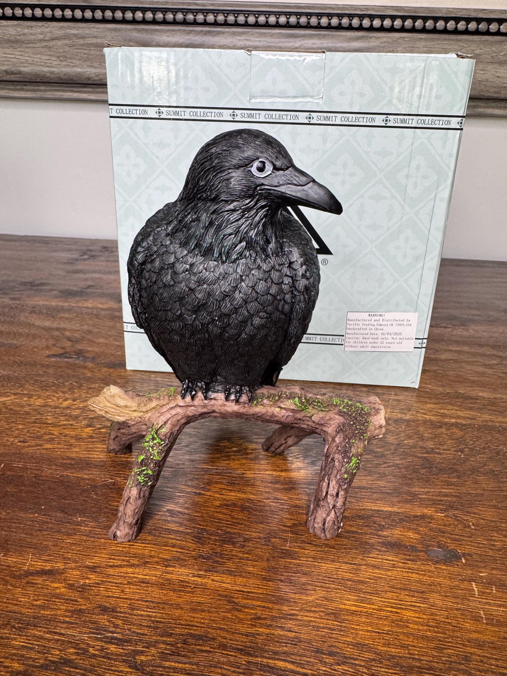 Brand NIB Raven on Branch Figurine