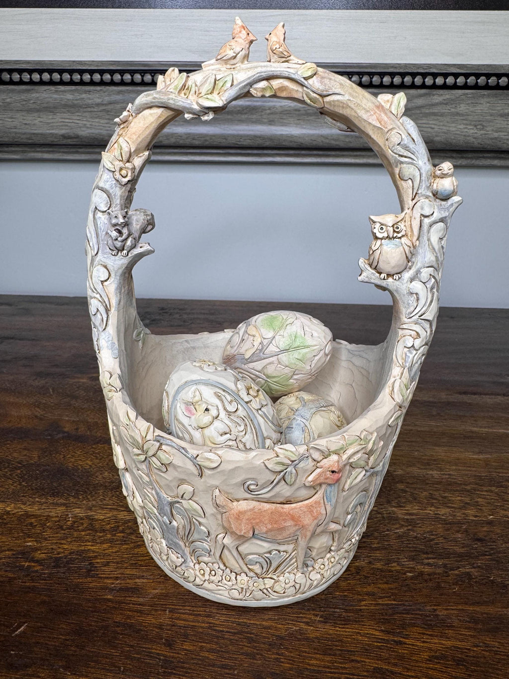 Jim Shore Heartwood Creek Woodland Easter Basket
