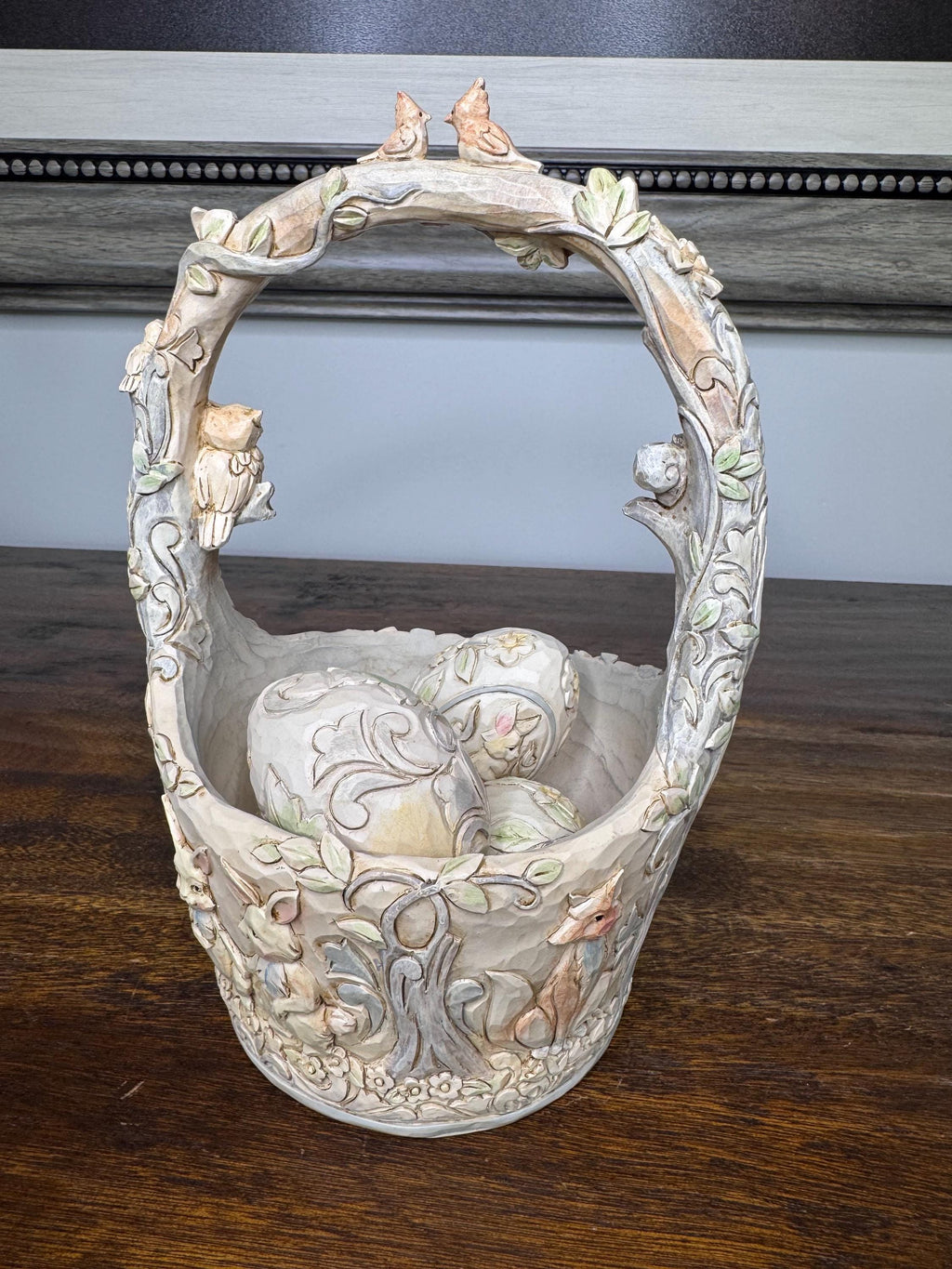 Jim Shore Heartwood Creek Woodland Easter Basket